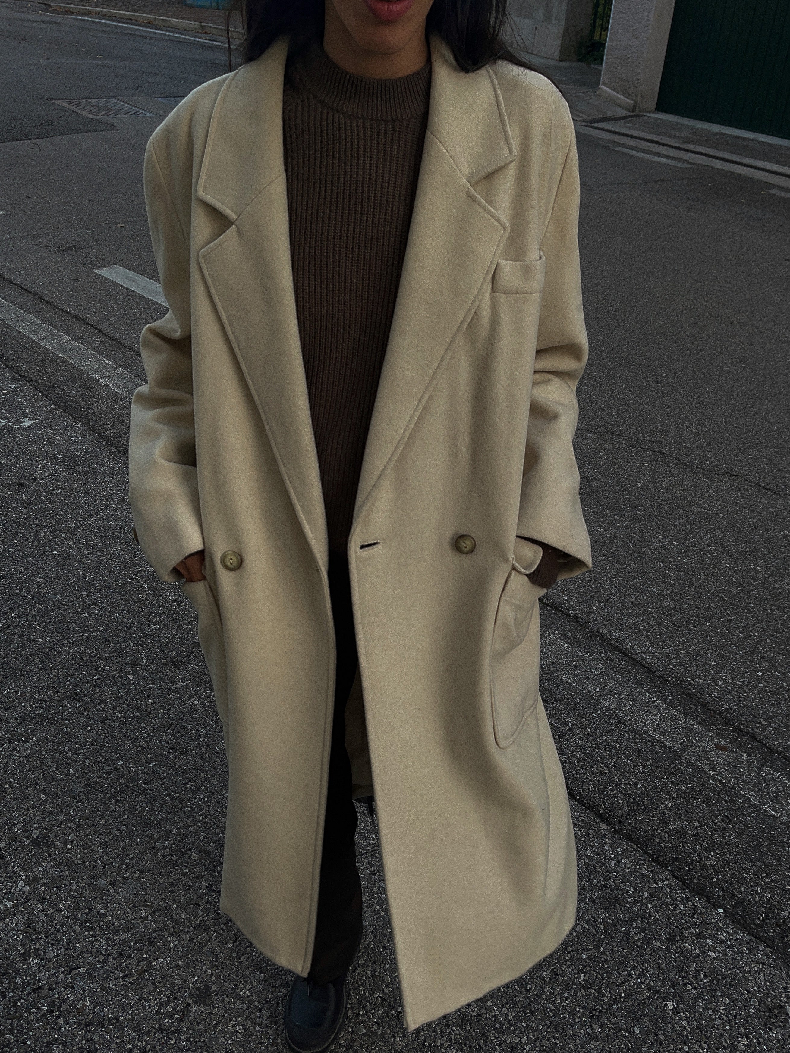 Cappotto bianco panna