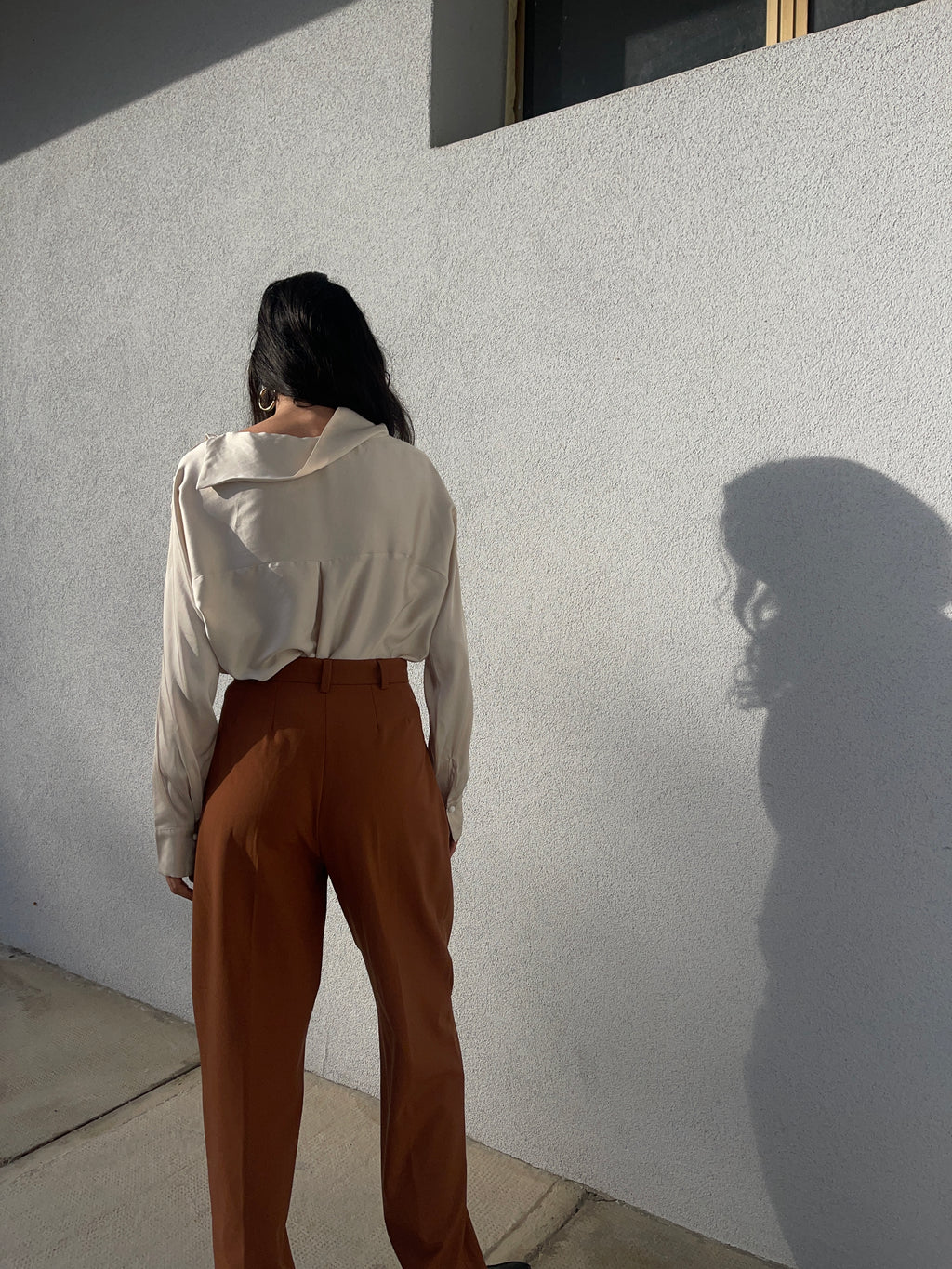 Terracotta wool blend pants
