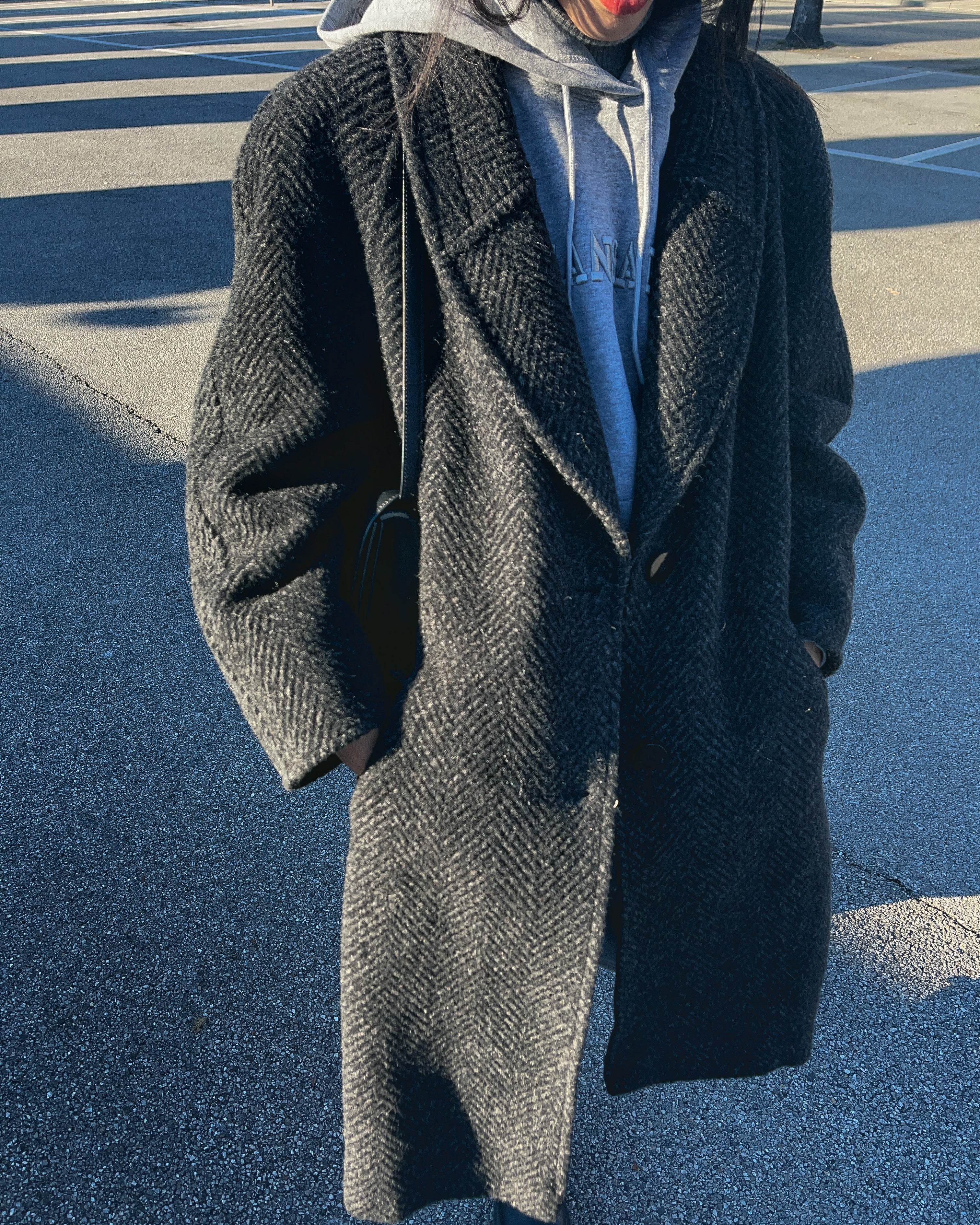 Elena miró herringbone coat