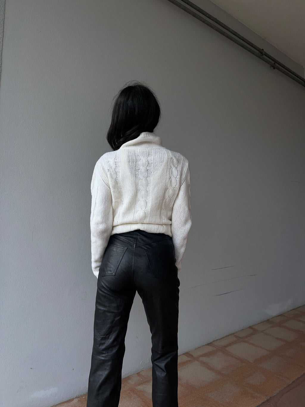 White wool jumper