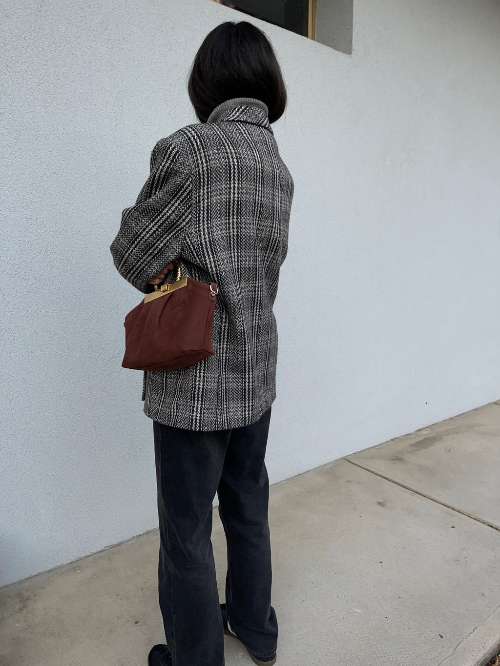 Check wool blazer