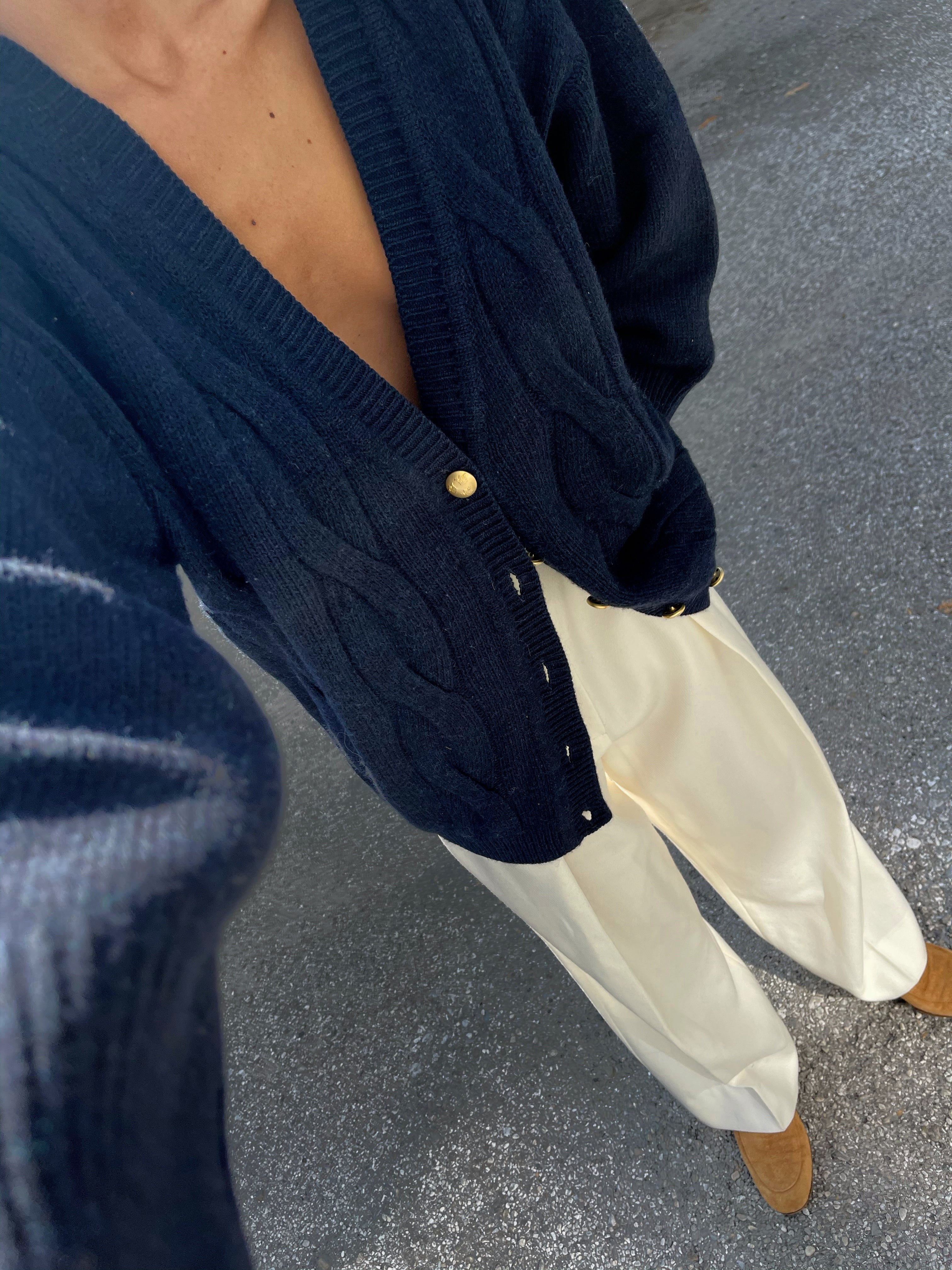 Blue lambswool cardigan