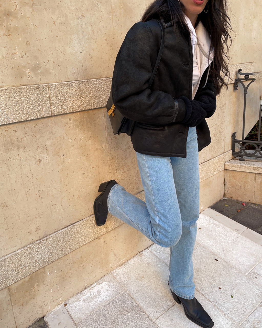 Black shearling jacket