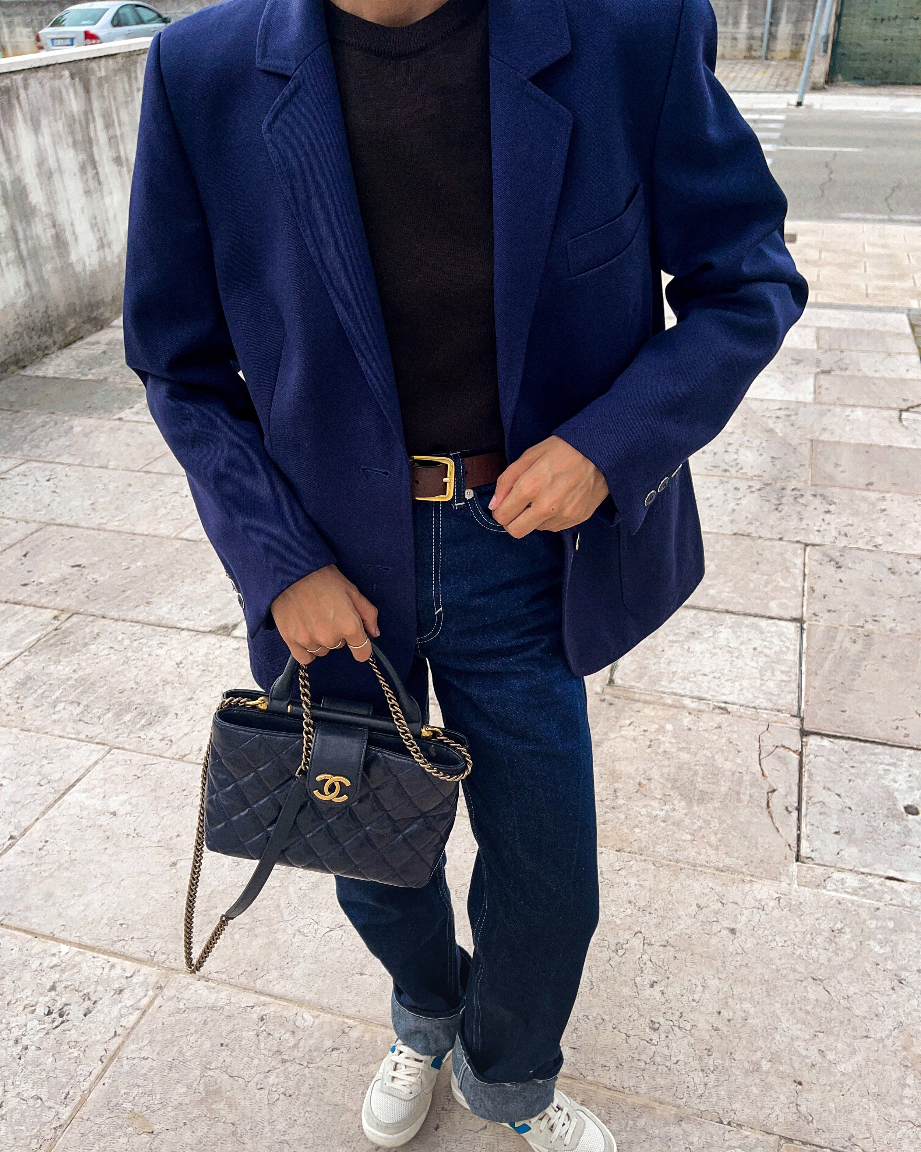 Blazer blu lana