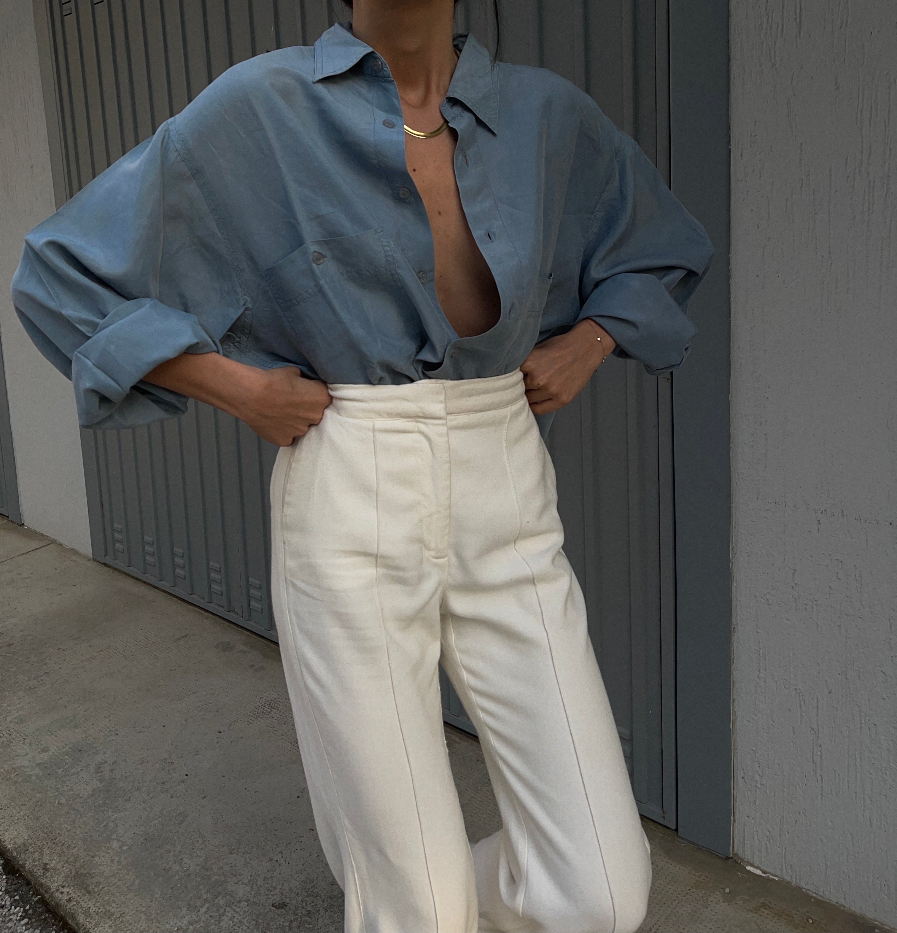 100% silk ceruleo shirt