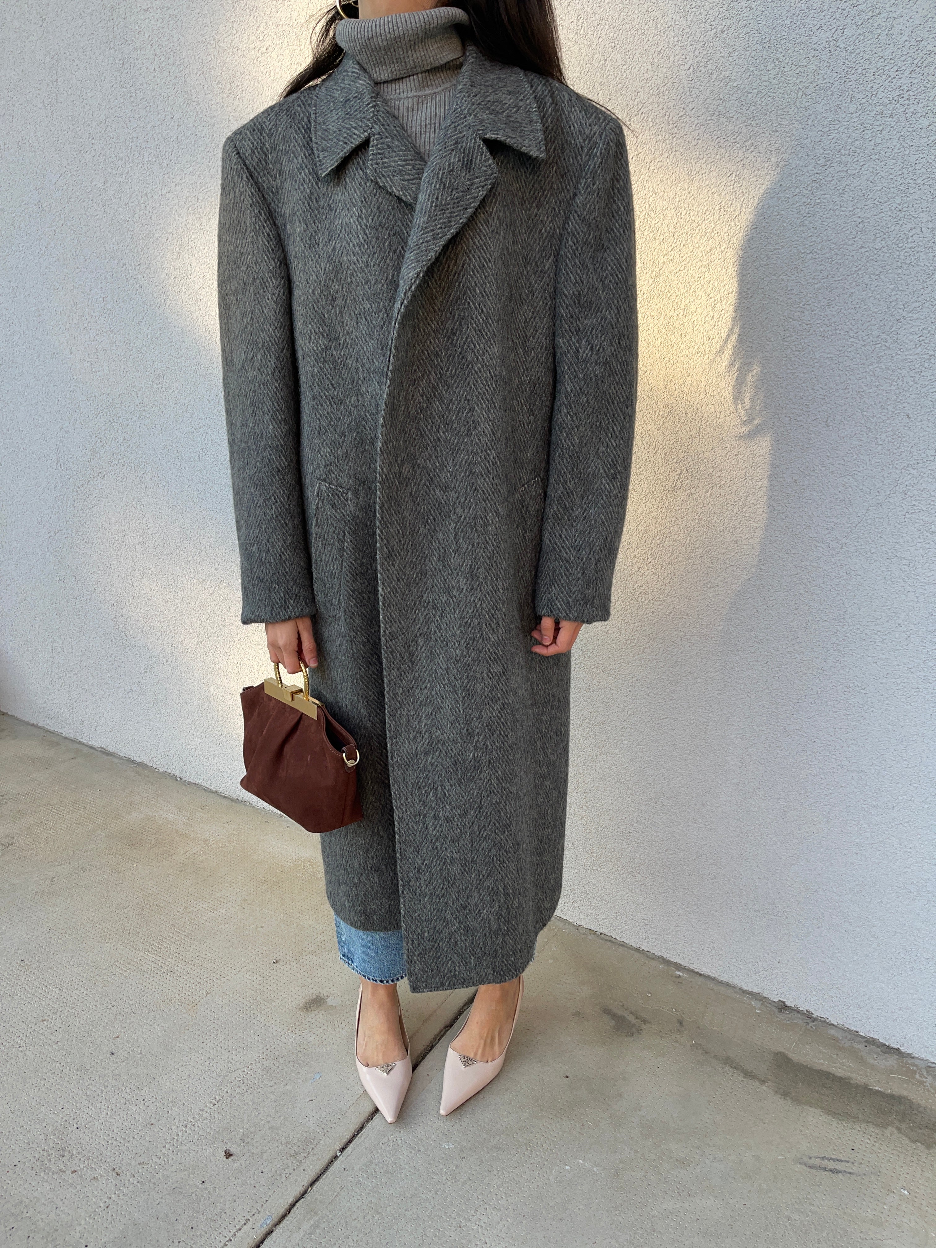 Spigato mohair coat