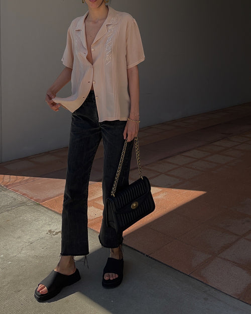 100 silk pale pink shirt