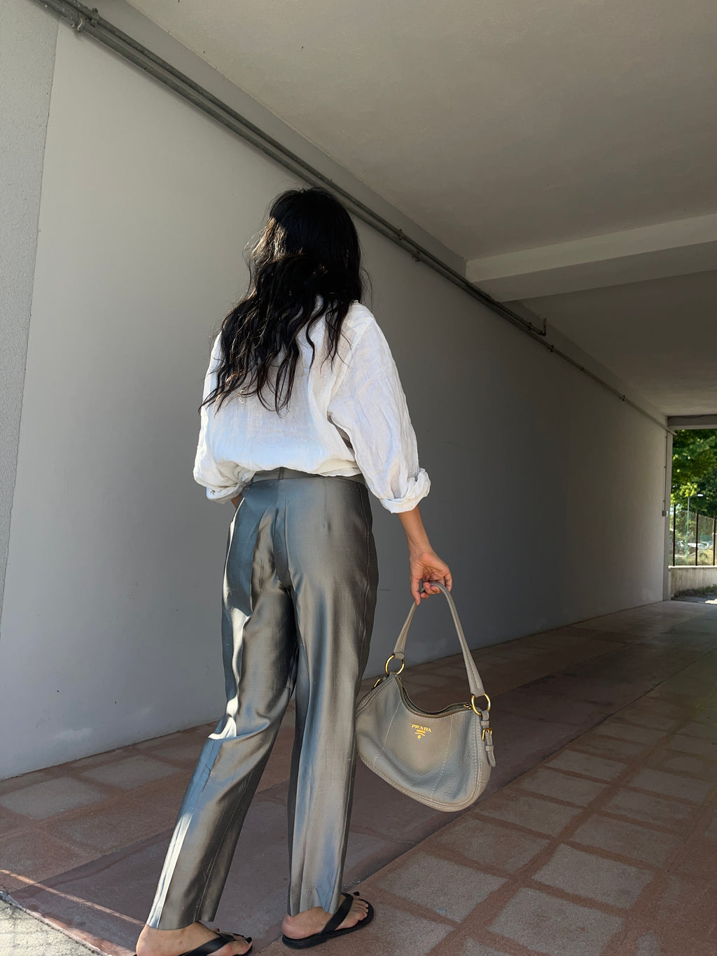 silk blend  trousers