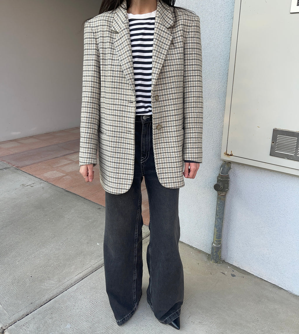 Check wool blazer