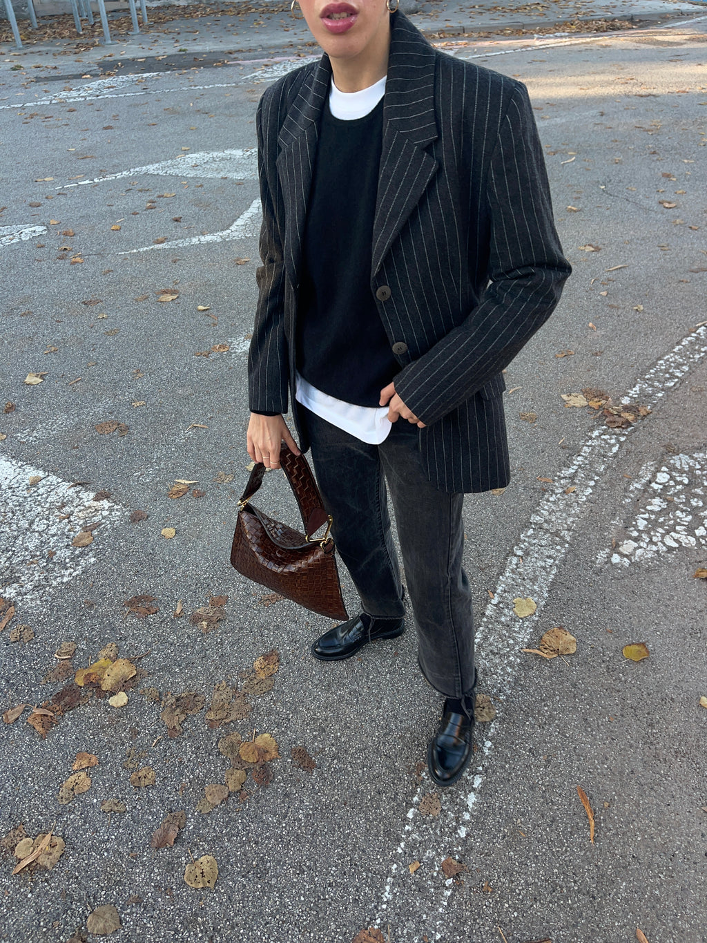 Gessato grey blazer