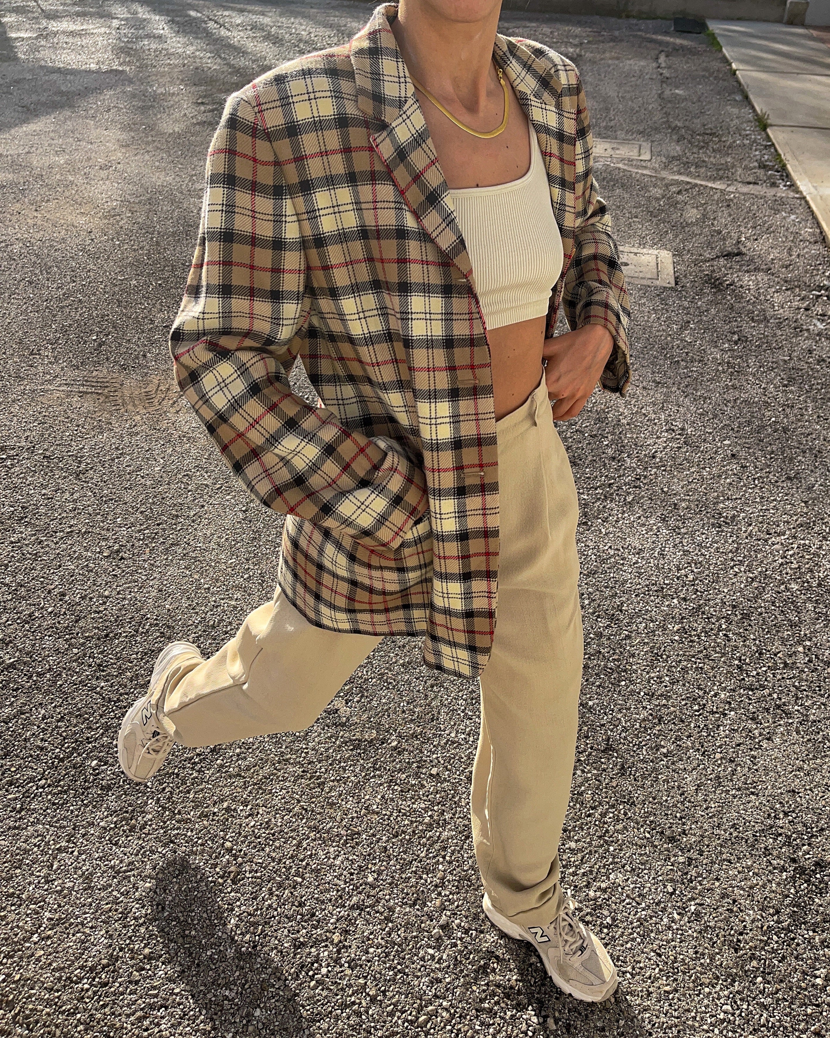 100% wool checkered blazer
