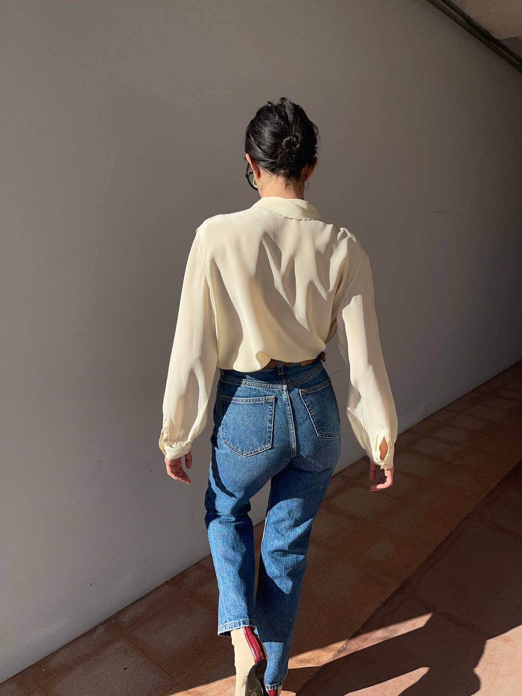 100% silk embroided shirt