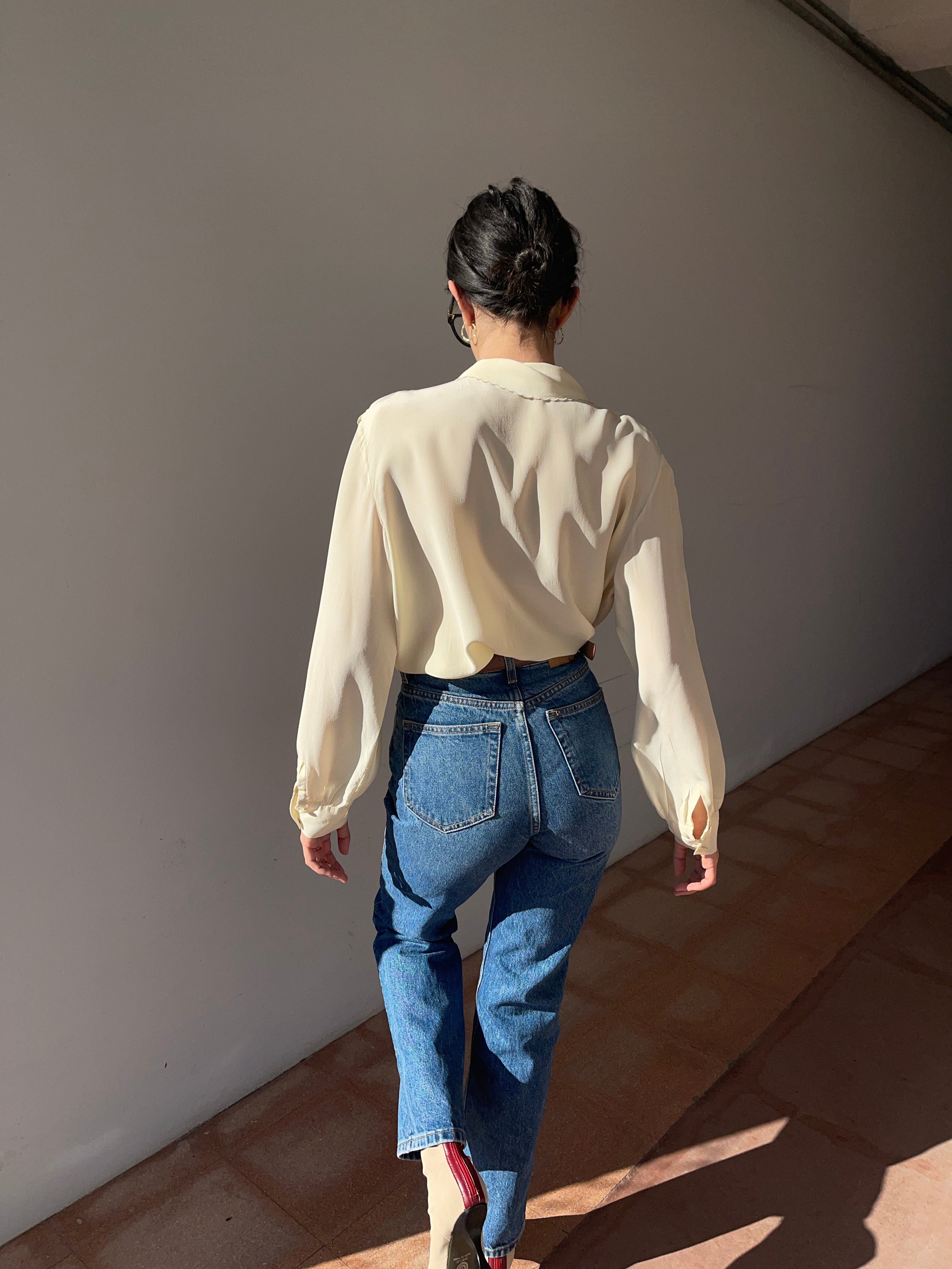 100% silk embroided shirt