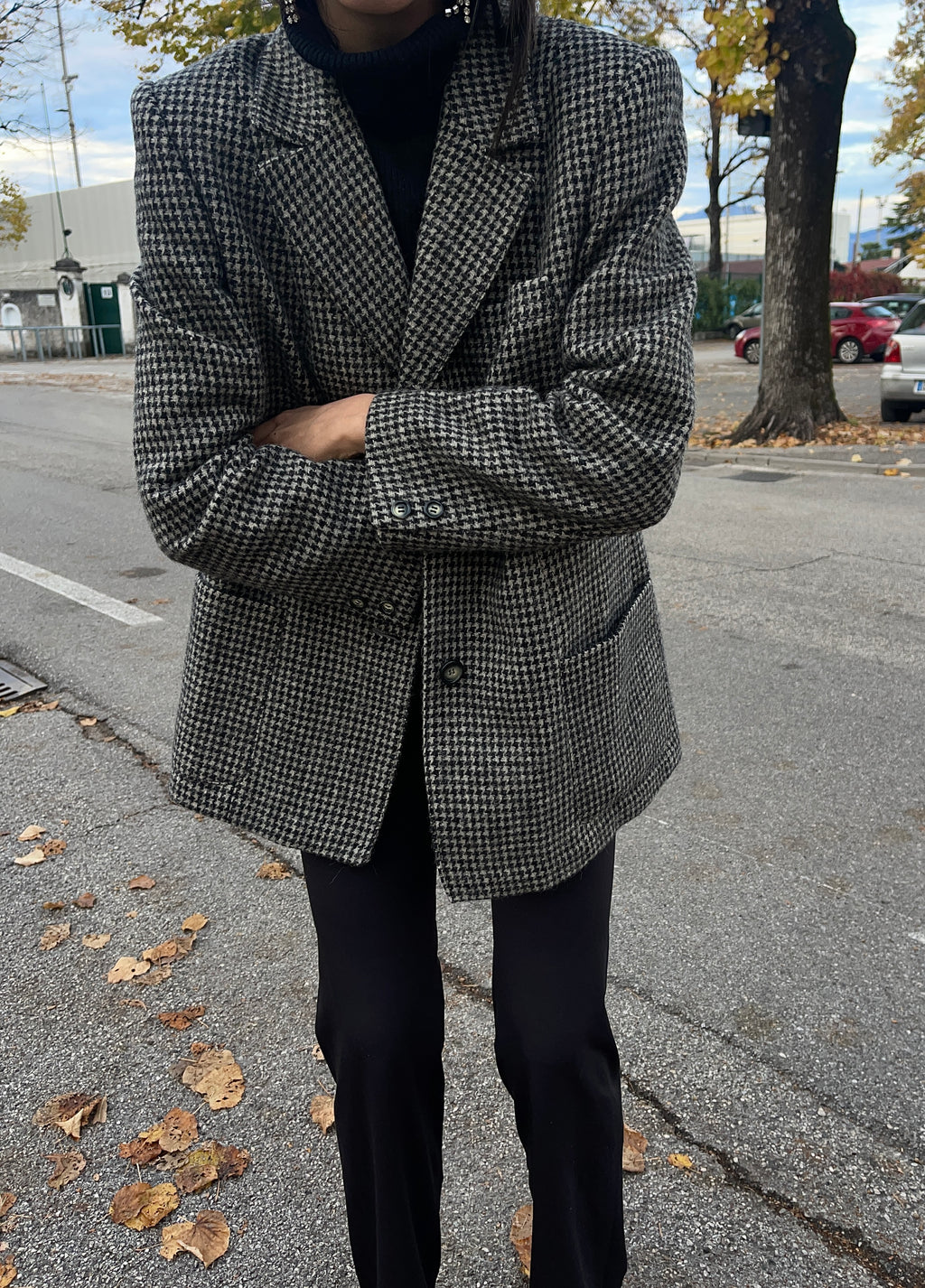Pied de poule wool blazer