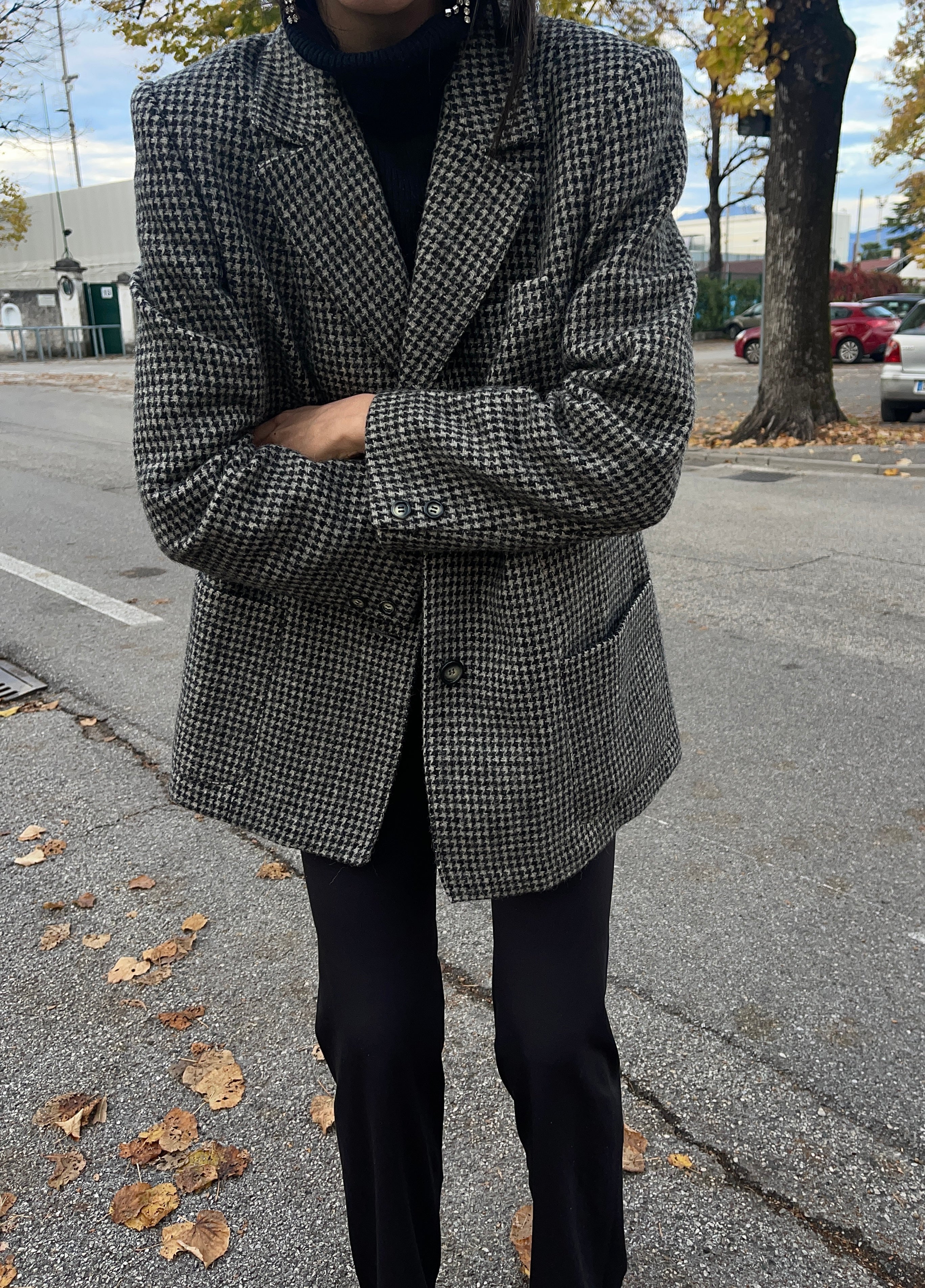 Pied de poule wool blazer