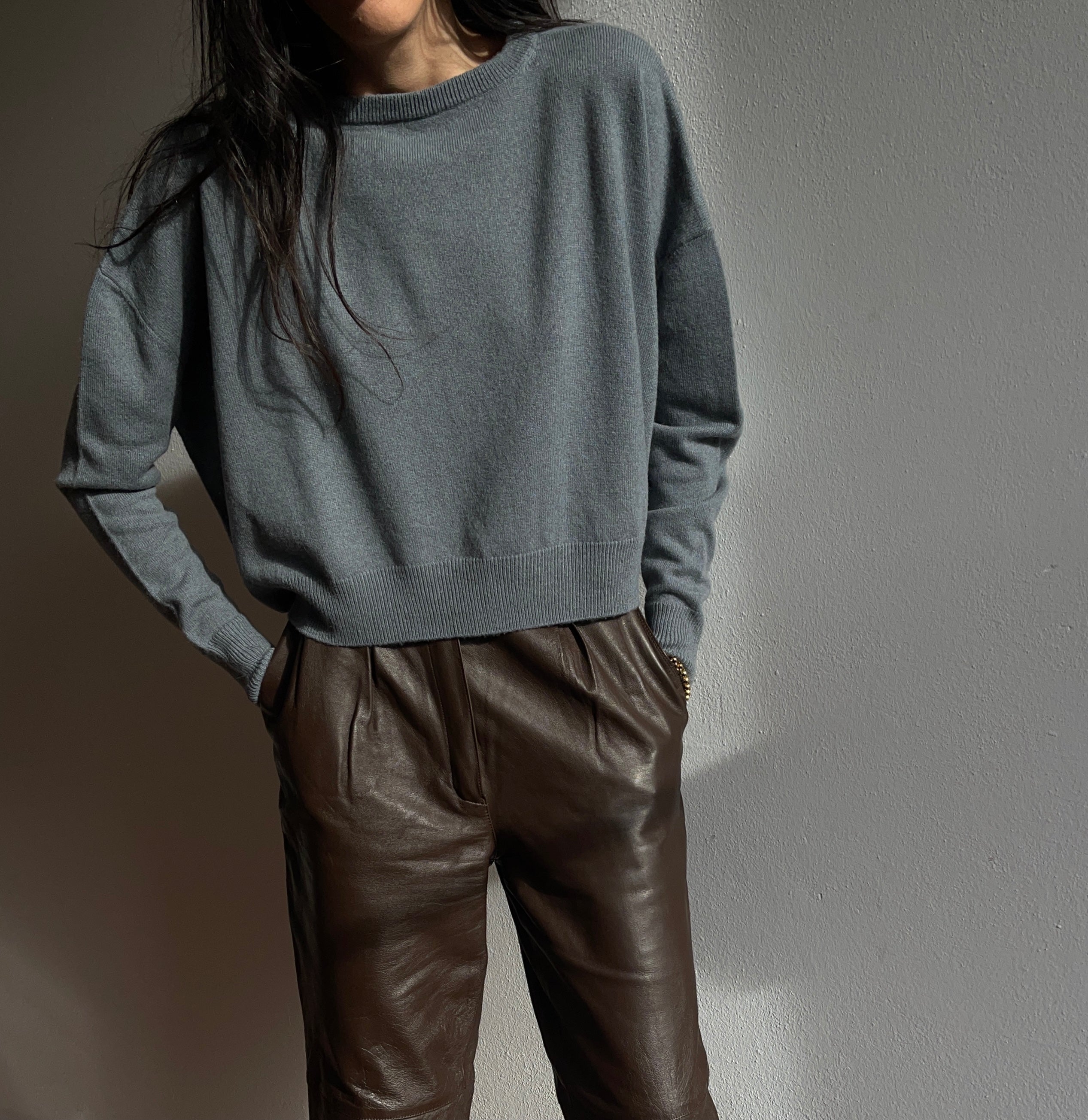 100 cashmere cropped pullover
