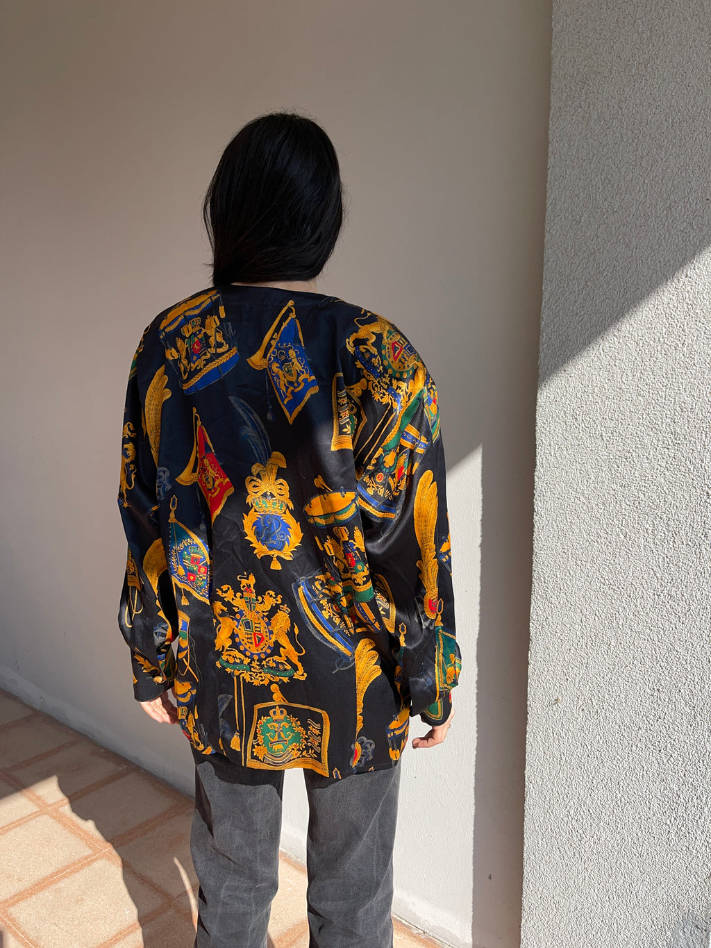 100 silk escada shirt