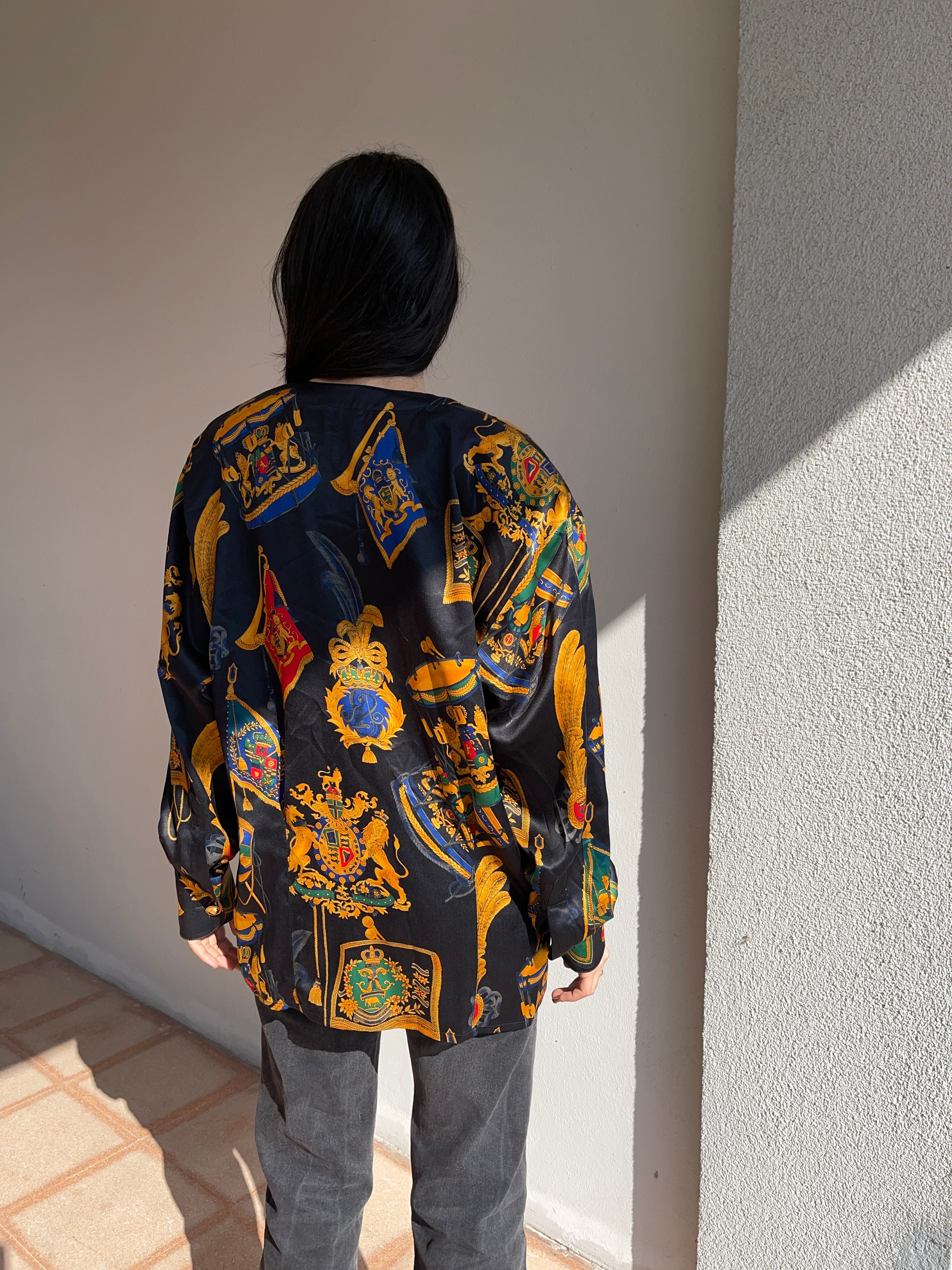 100 silk escada shirt