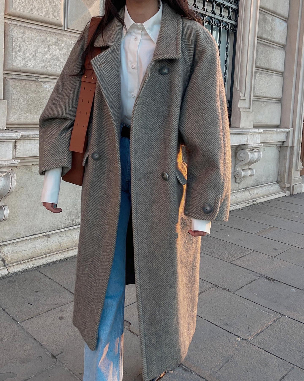 Wool vintage HERRINGBONE COAT