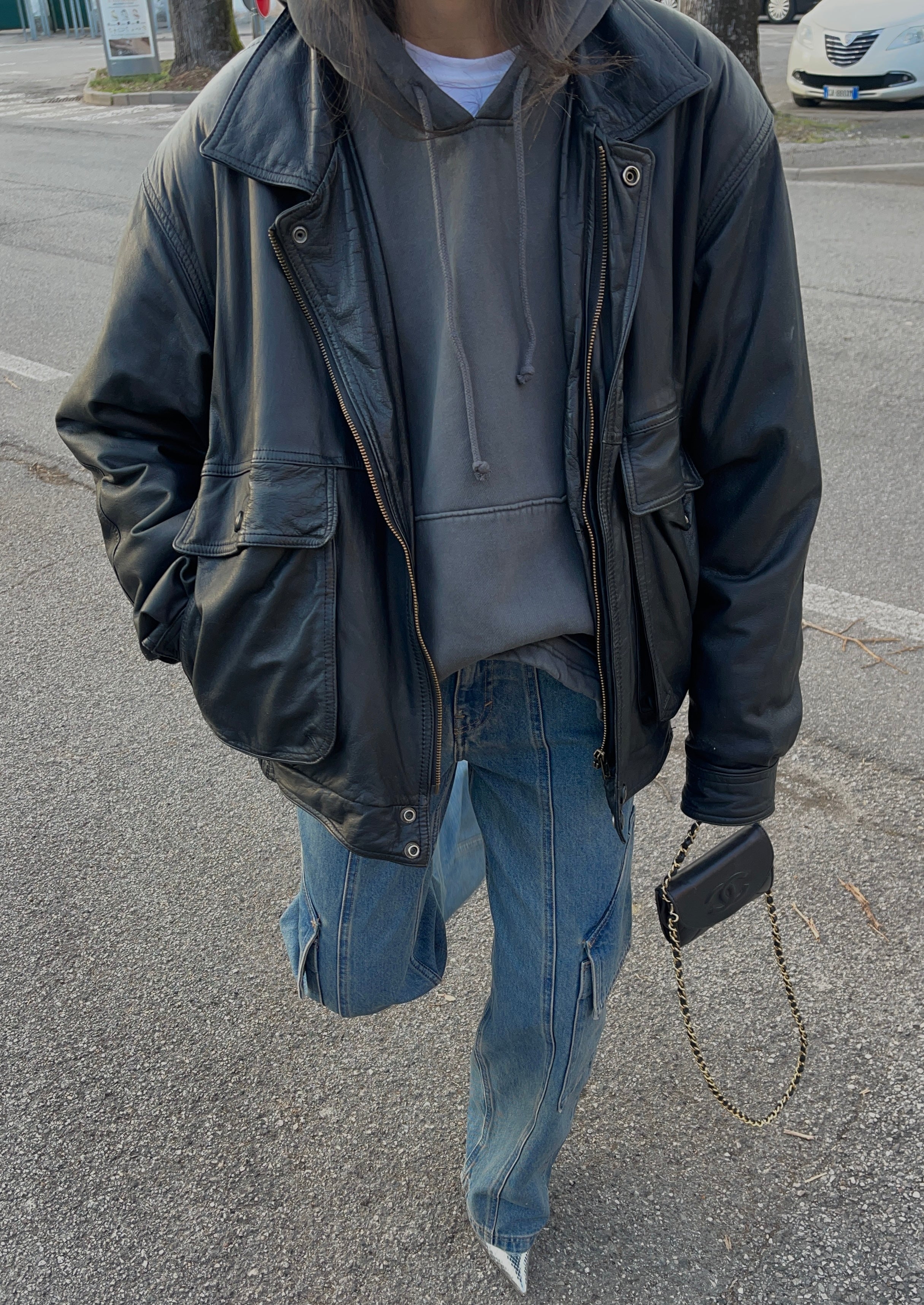 Nappa leather  Bomber jacket