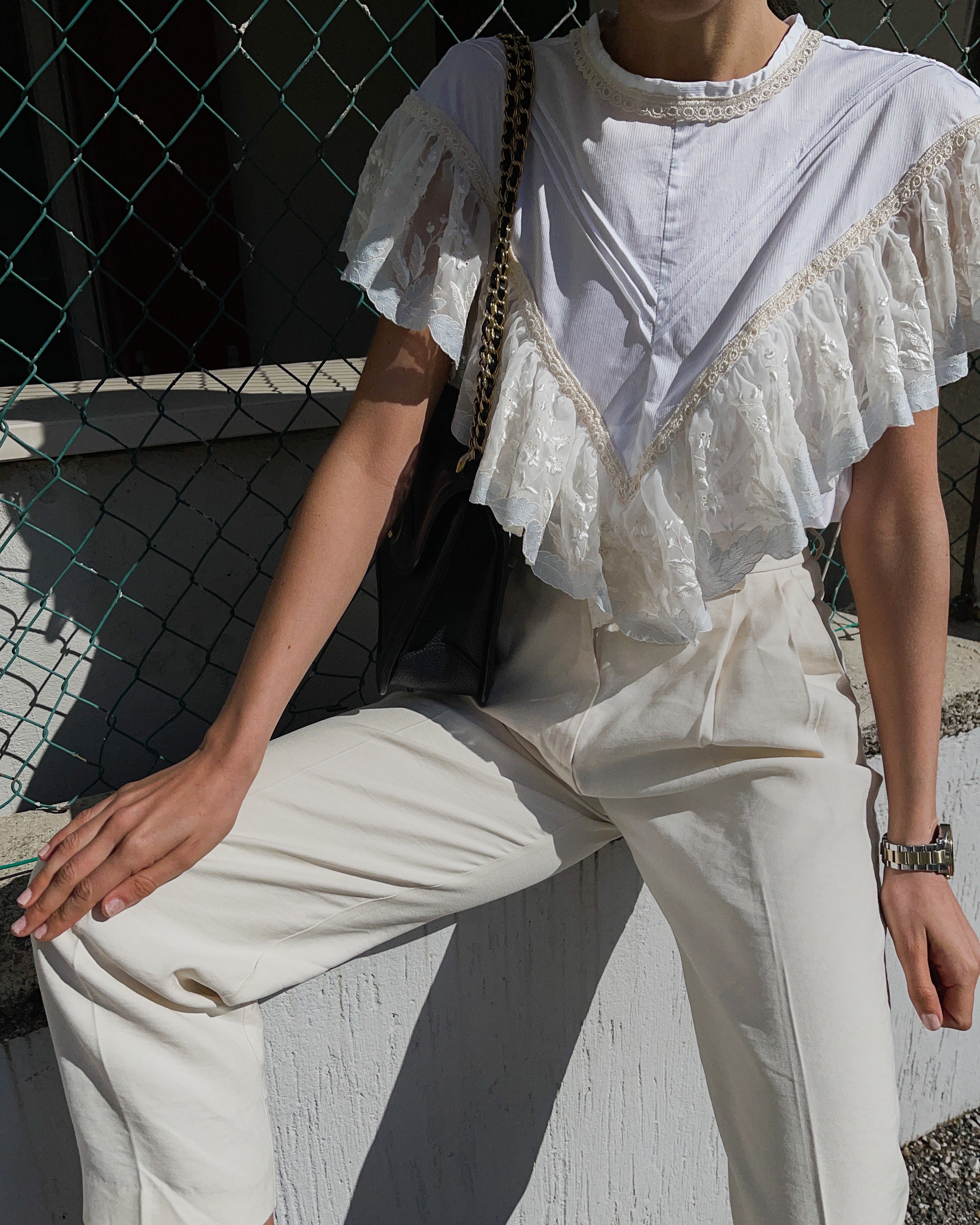 Camicia sartoriale cotone pizzo