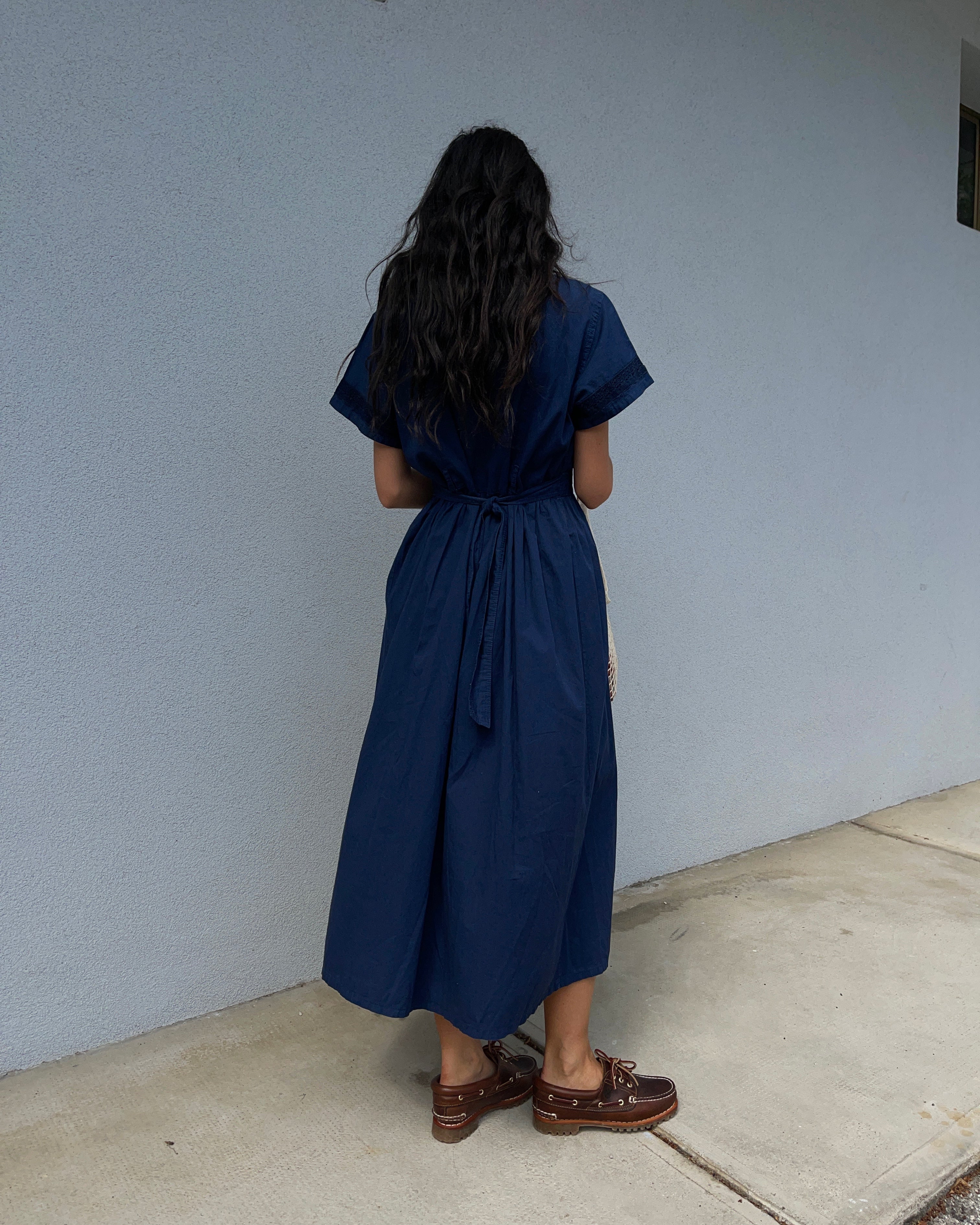 Blue cotton dress