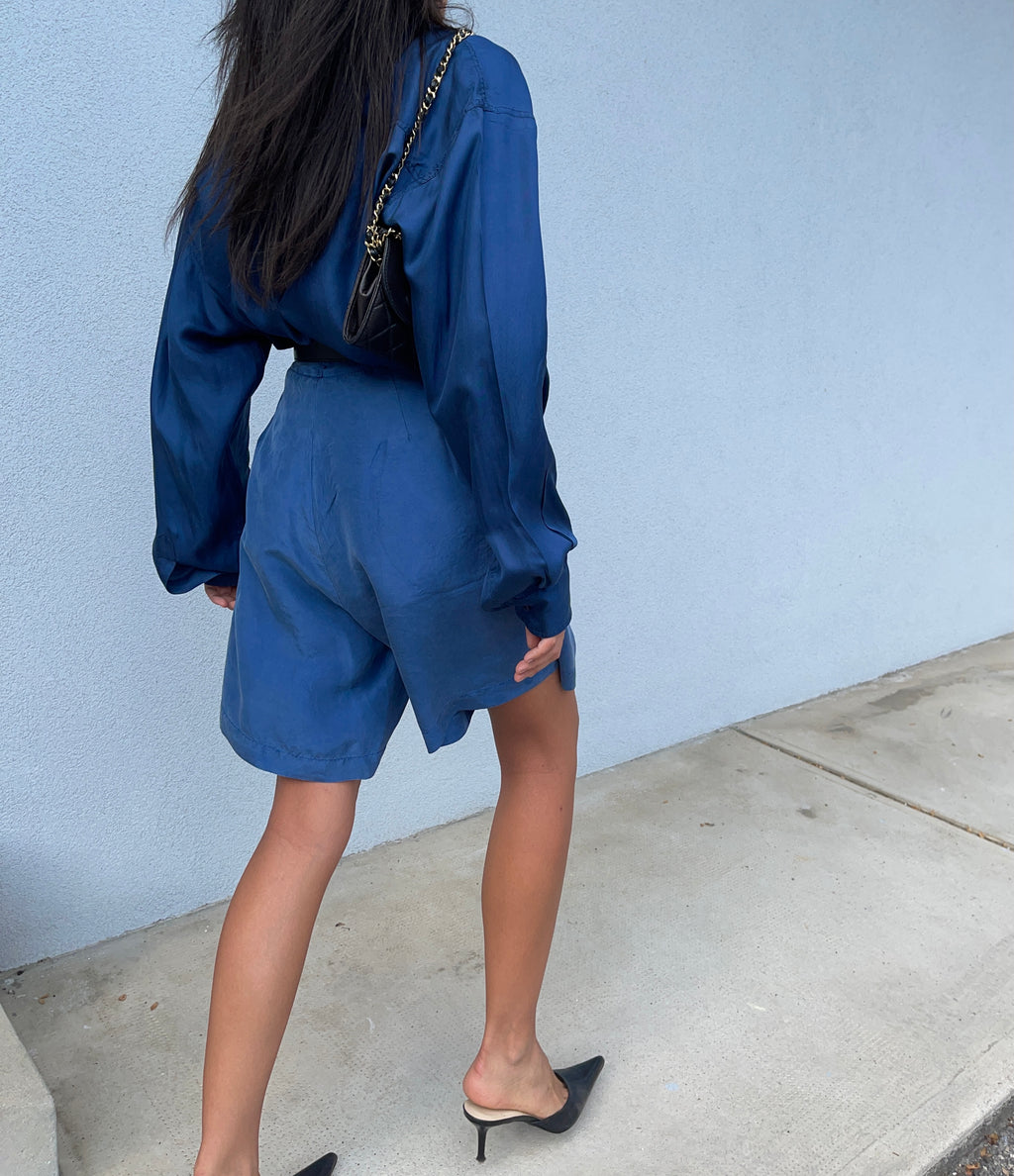 Camicia seta blu *