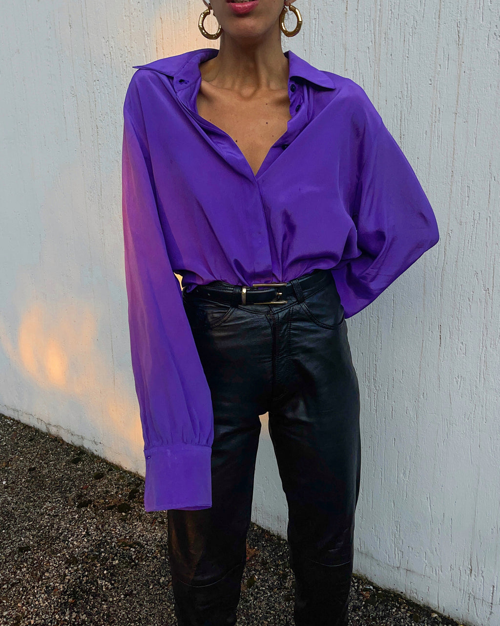 Silk blend Violet shirt