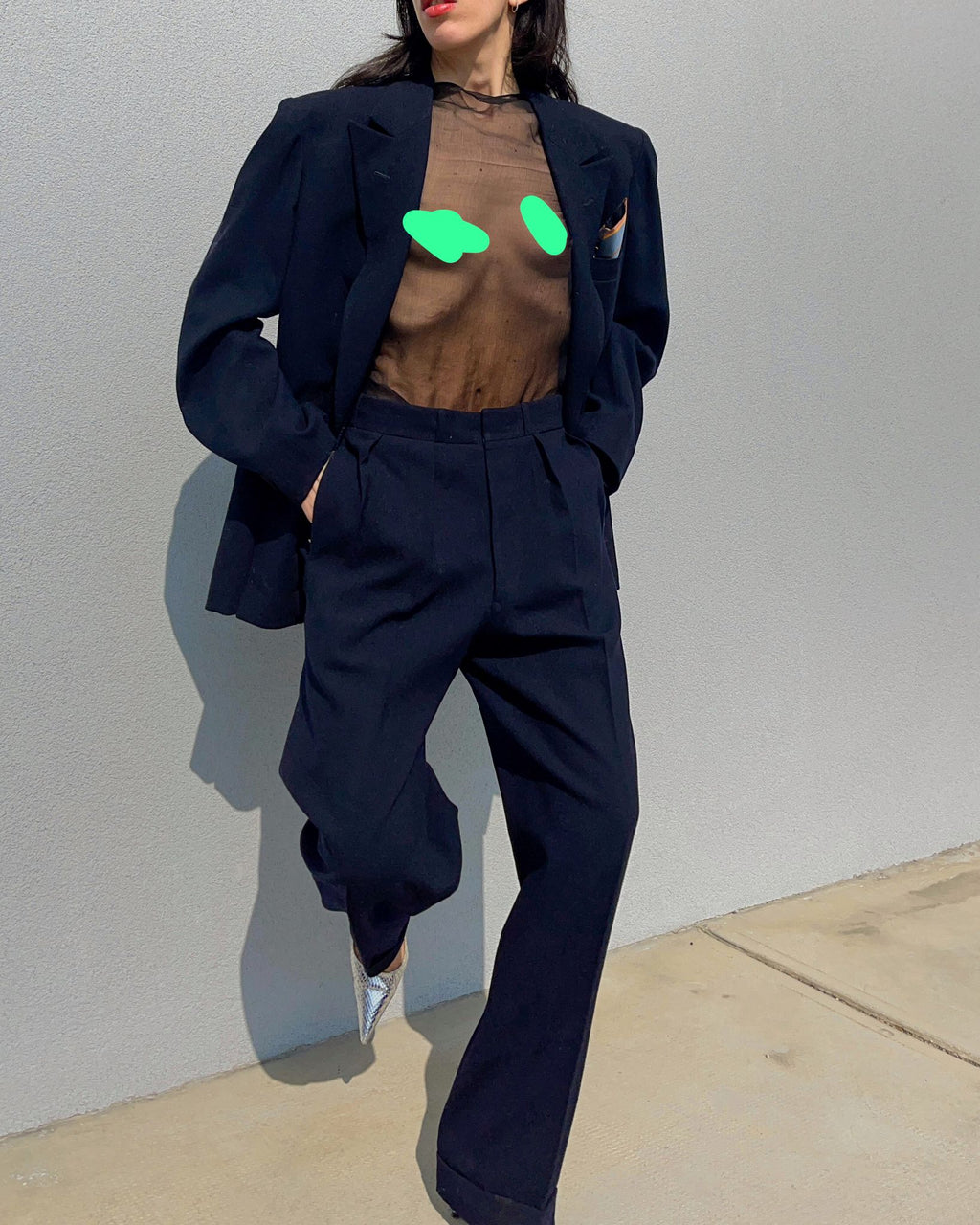 Blue man suit