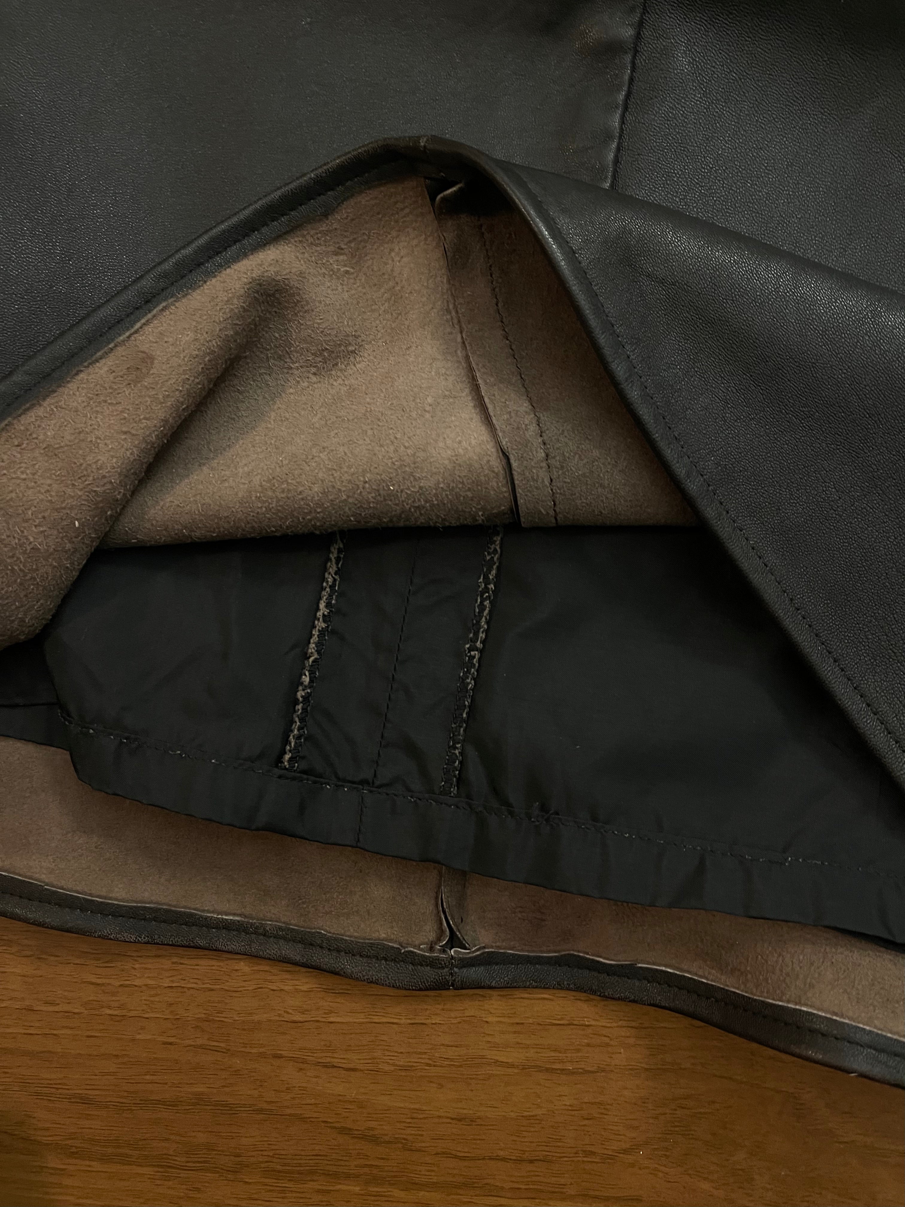 Brown nappa leather skirt