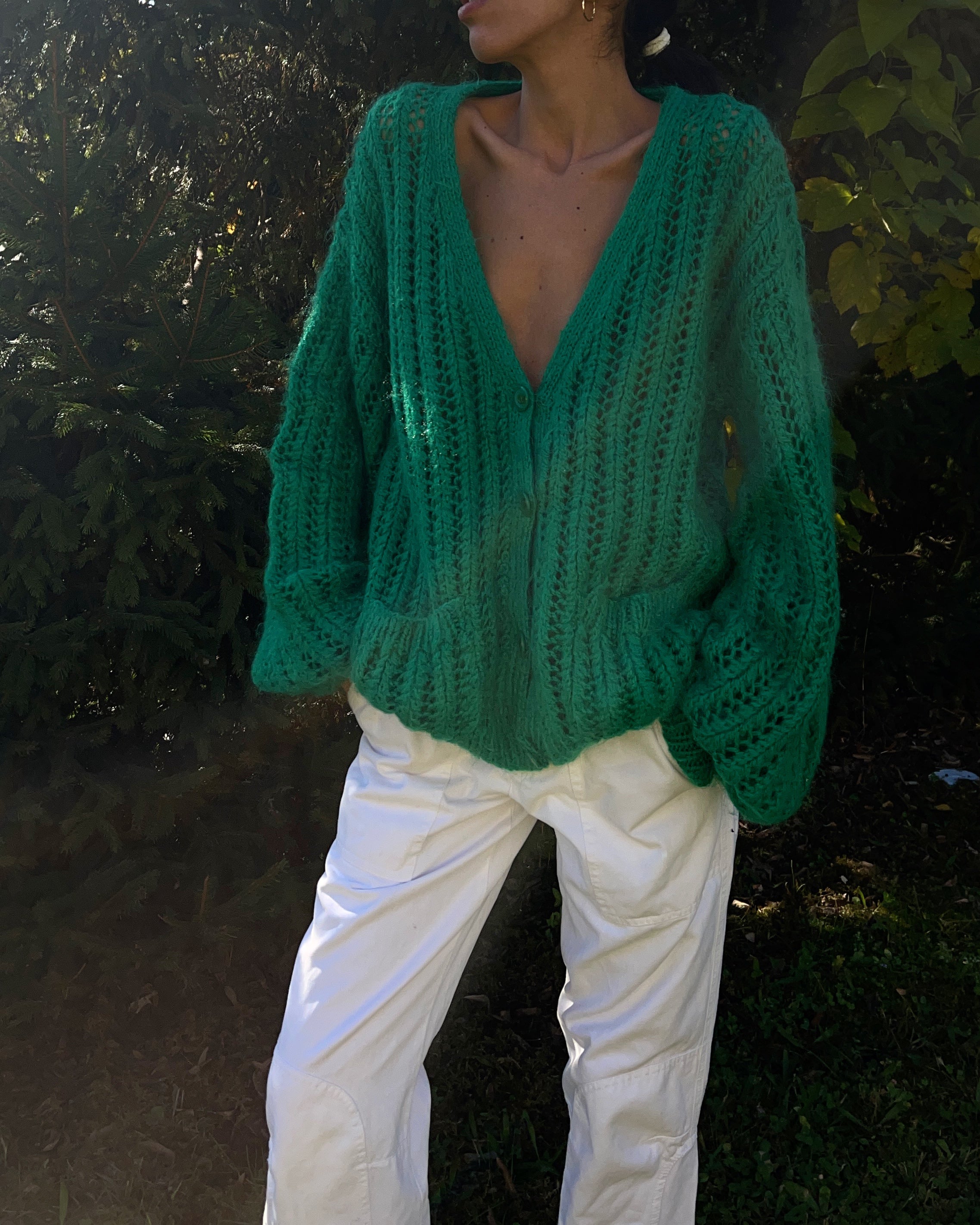 Green maxi cardigan