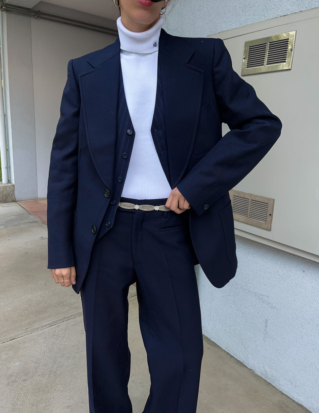 Blue wool suit