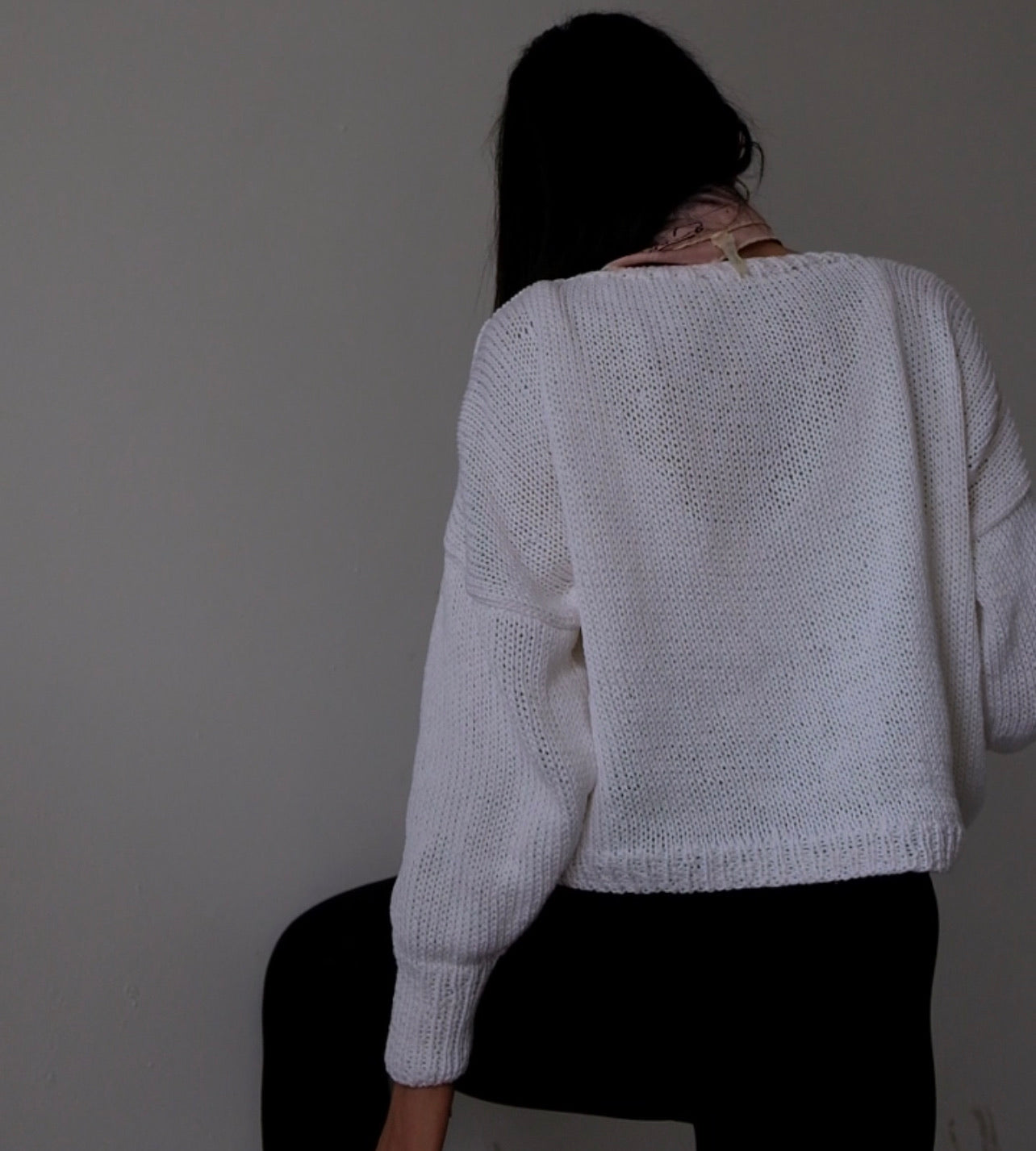 Handmade white cotton jumper