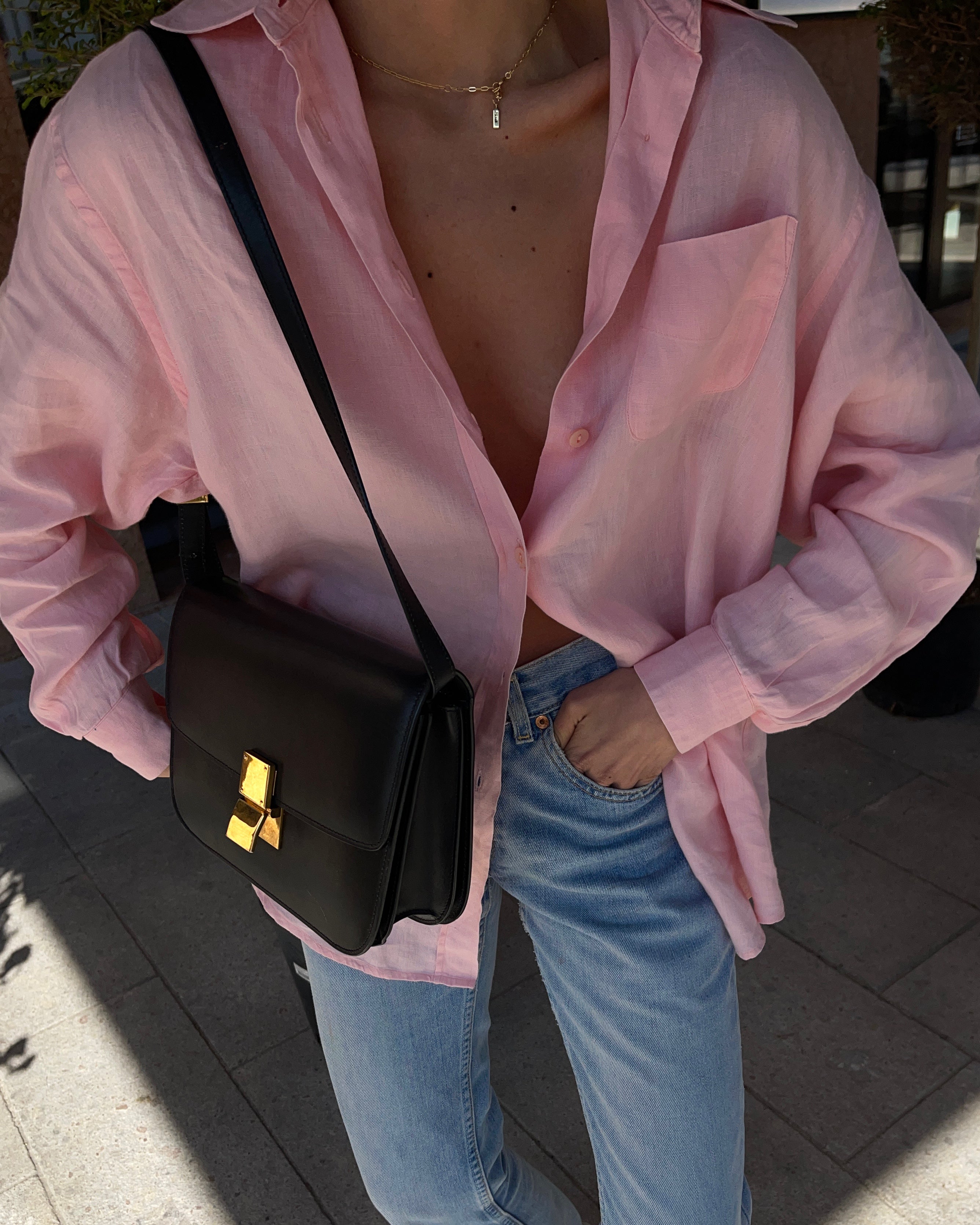 Max Mara pink linen shirt