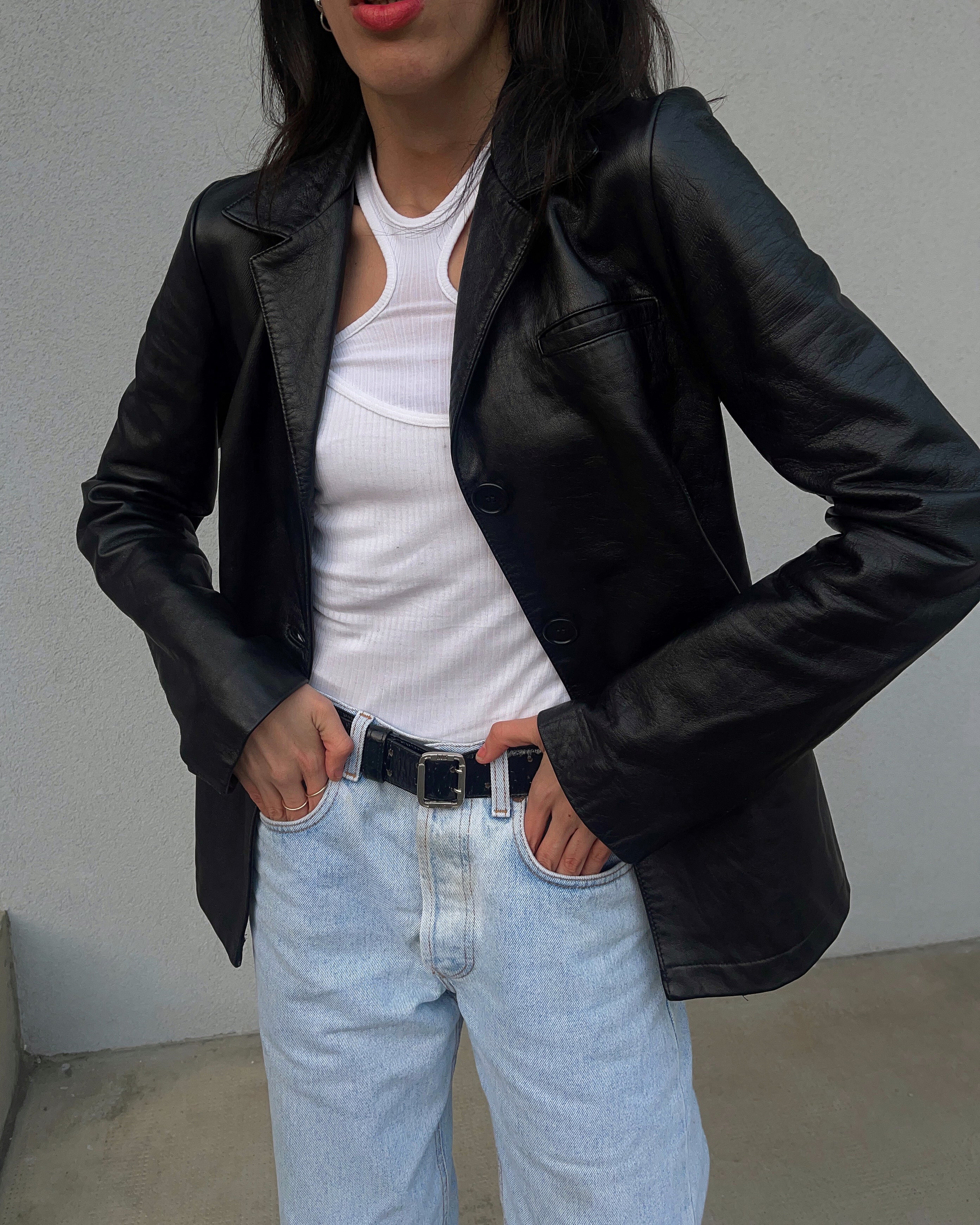 Leather blazer