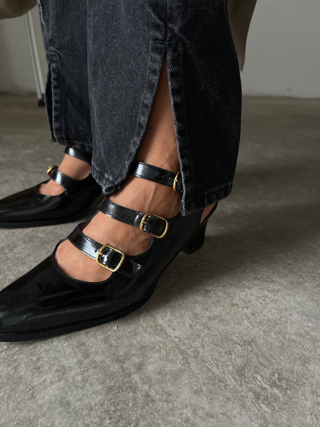 Black patent leather Mary Jane