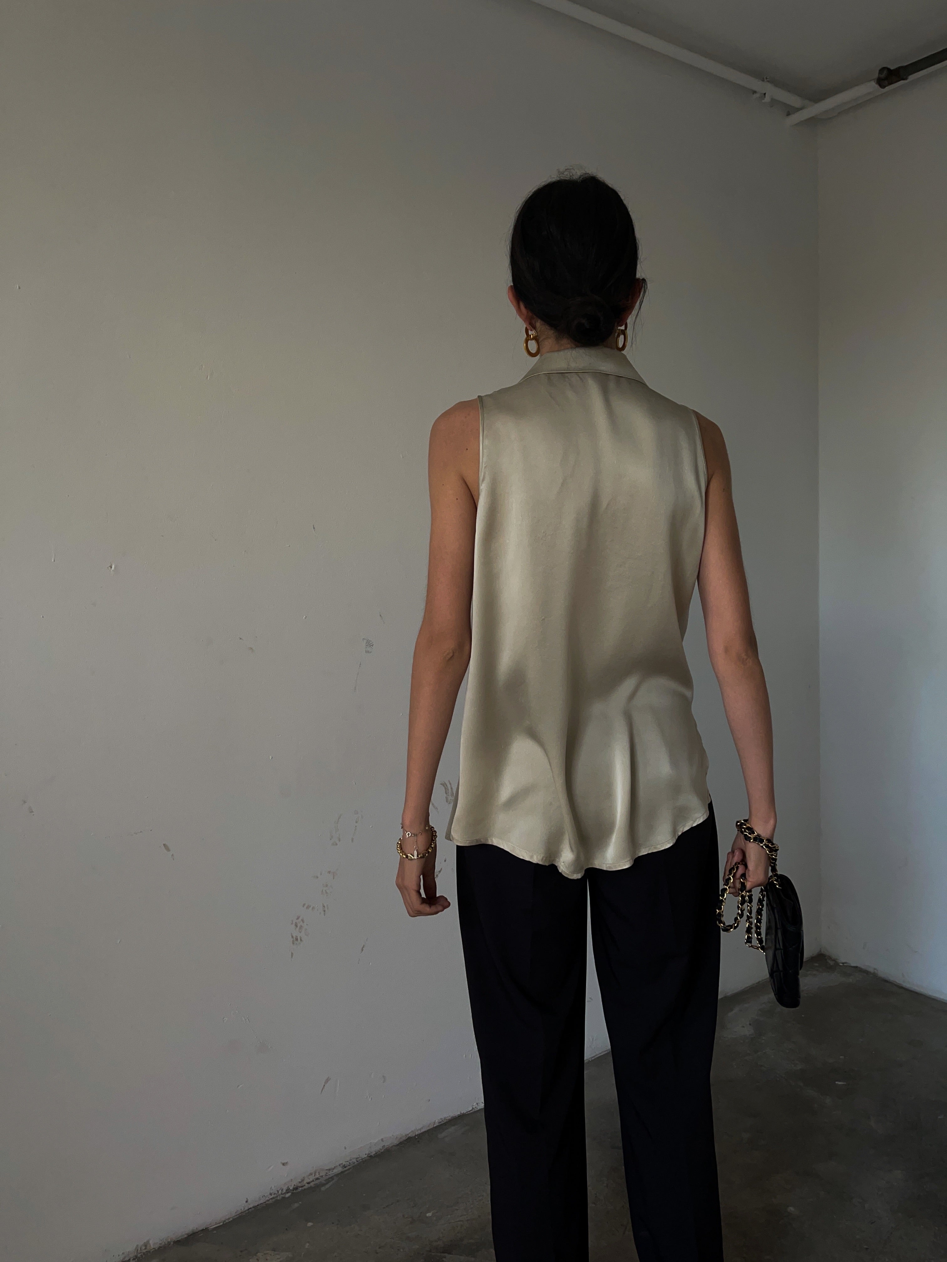 100% liquid silk FRETTE top