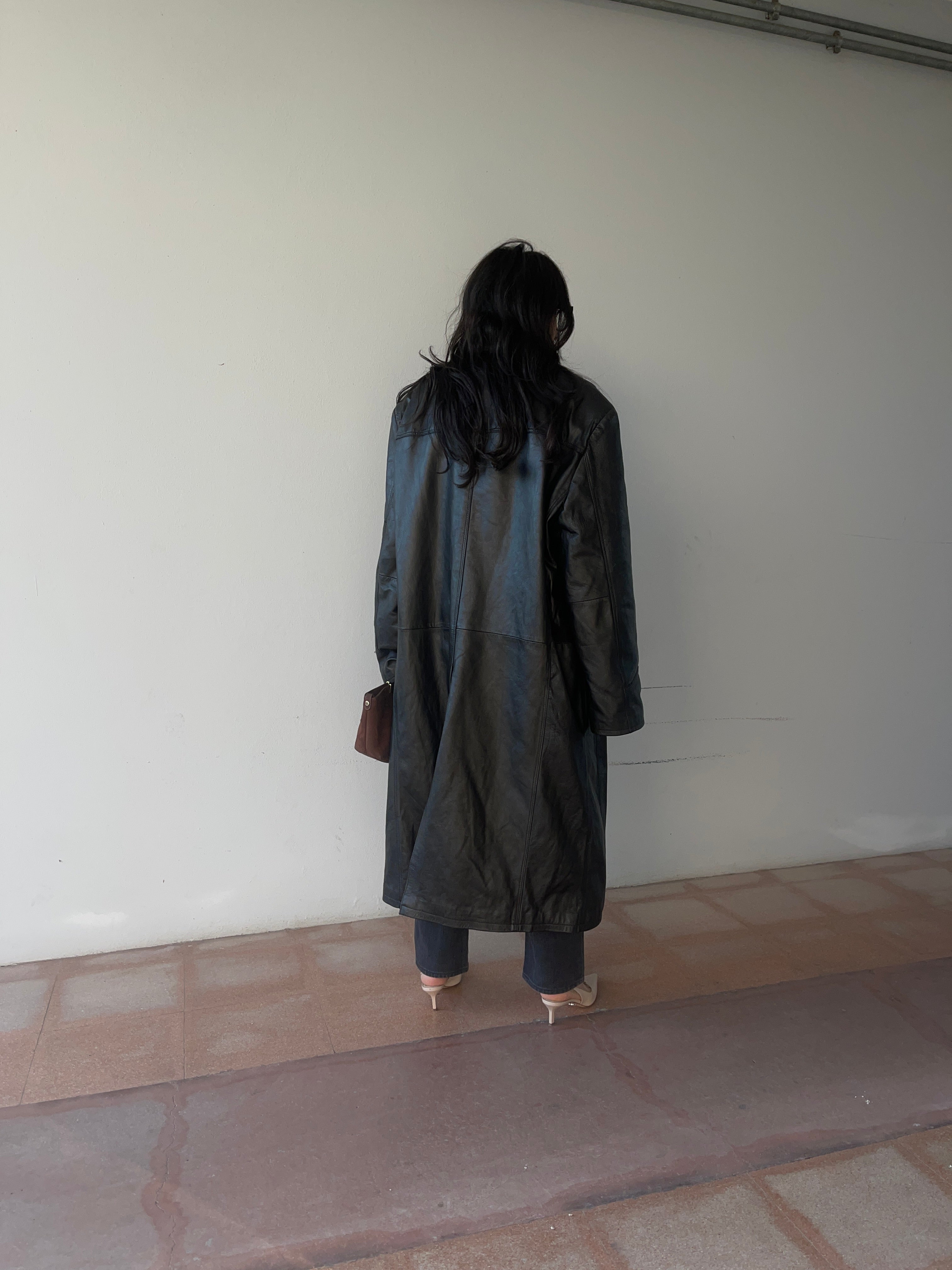 Mega leather trench