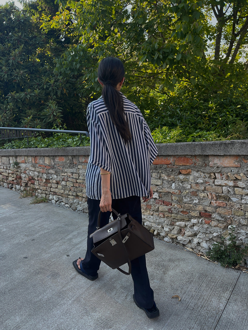 100 silk striped shirt