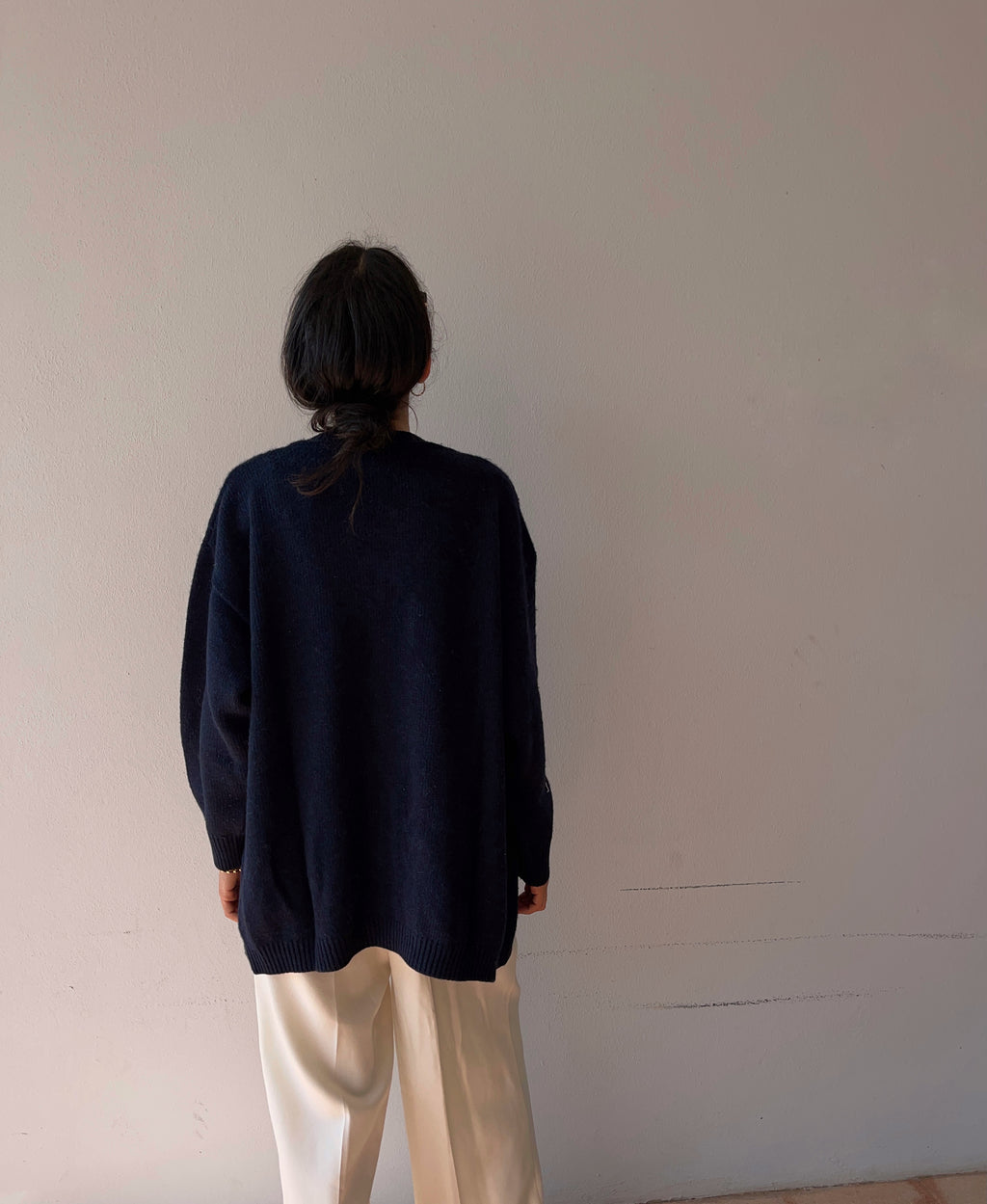 Blue lambswool cardigan