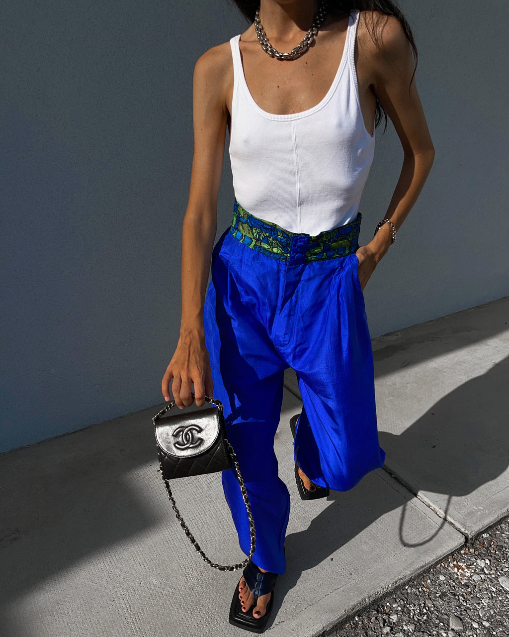 100% silk trousers