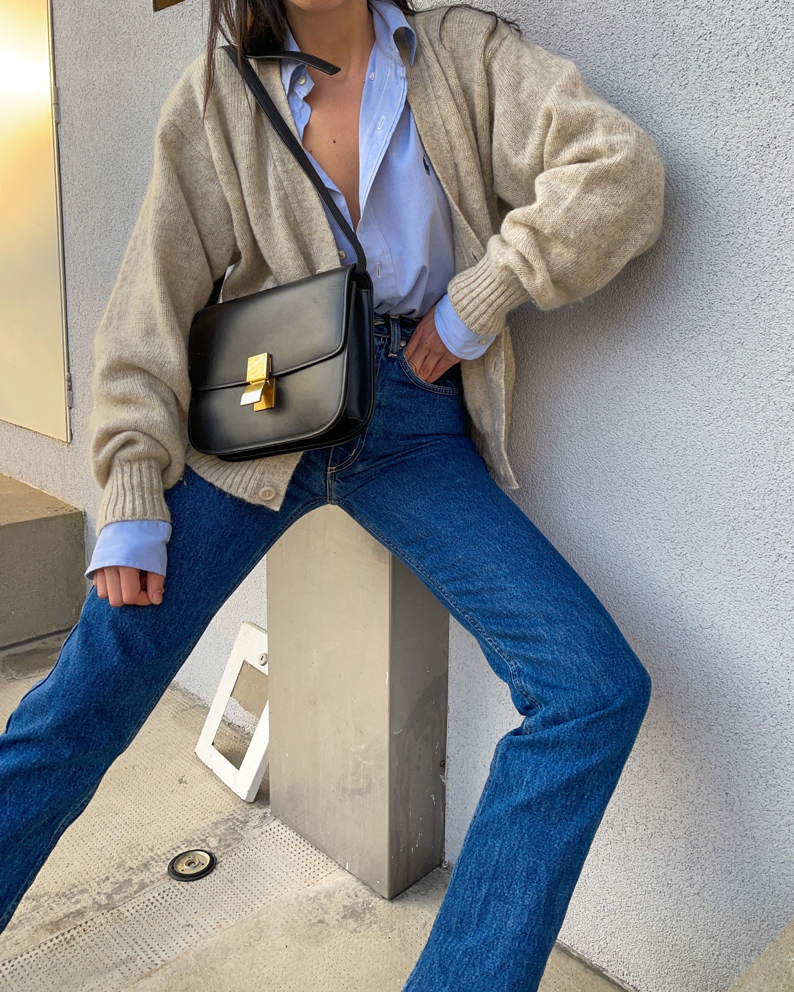 100% wool beige cardigan
