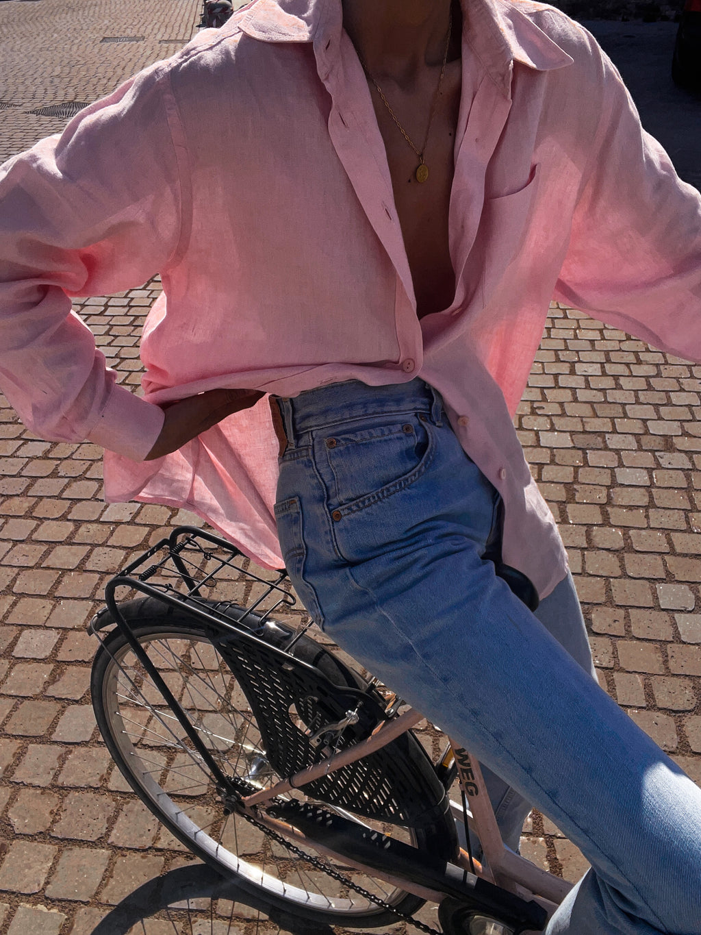 Max Mara pink linen shirt