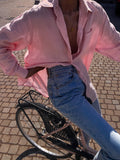 Max Mara pink linen shirt