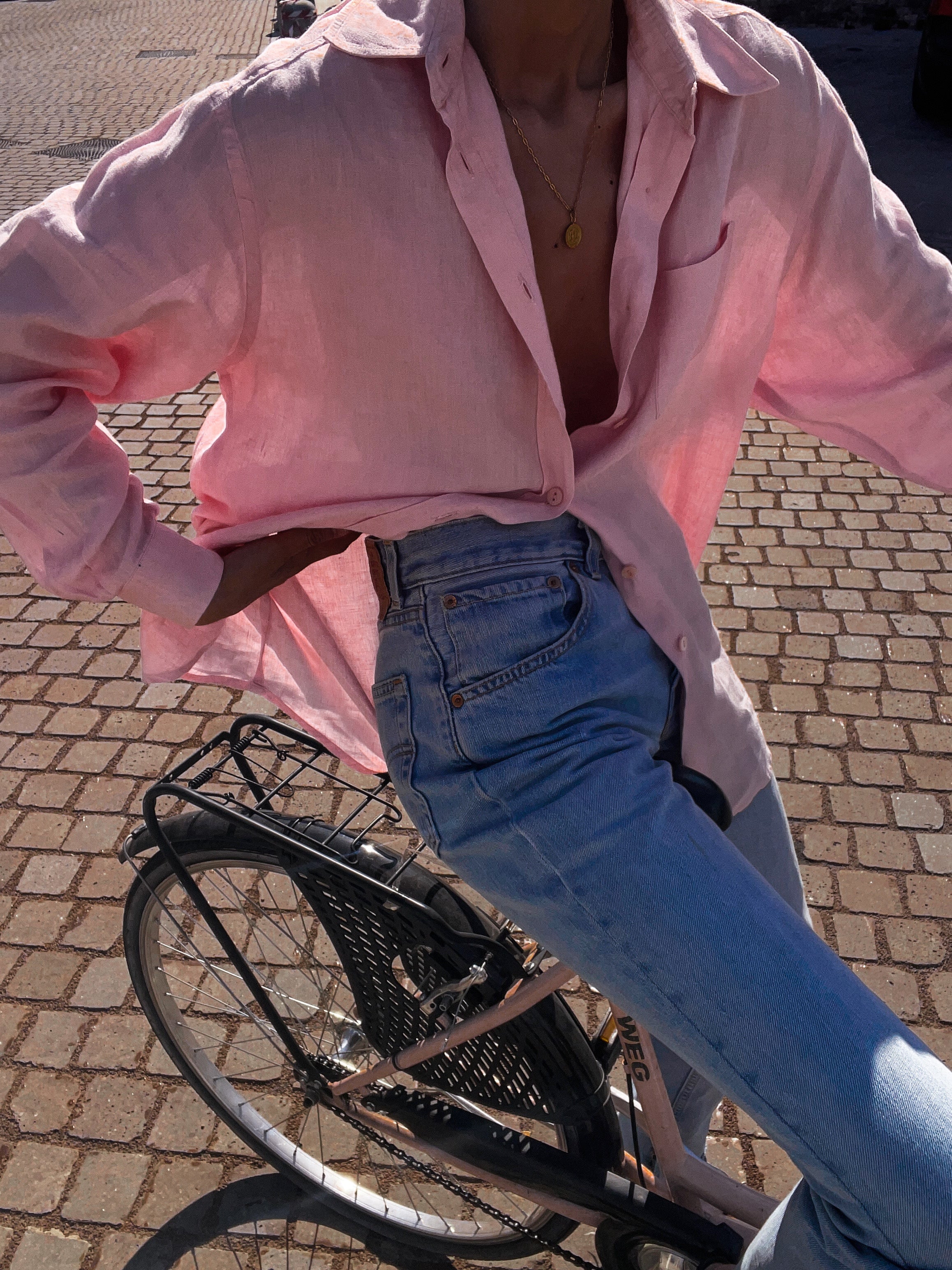 Max Mara pink linen shirt