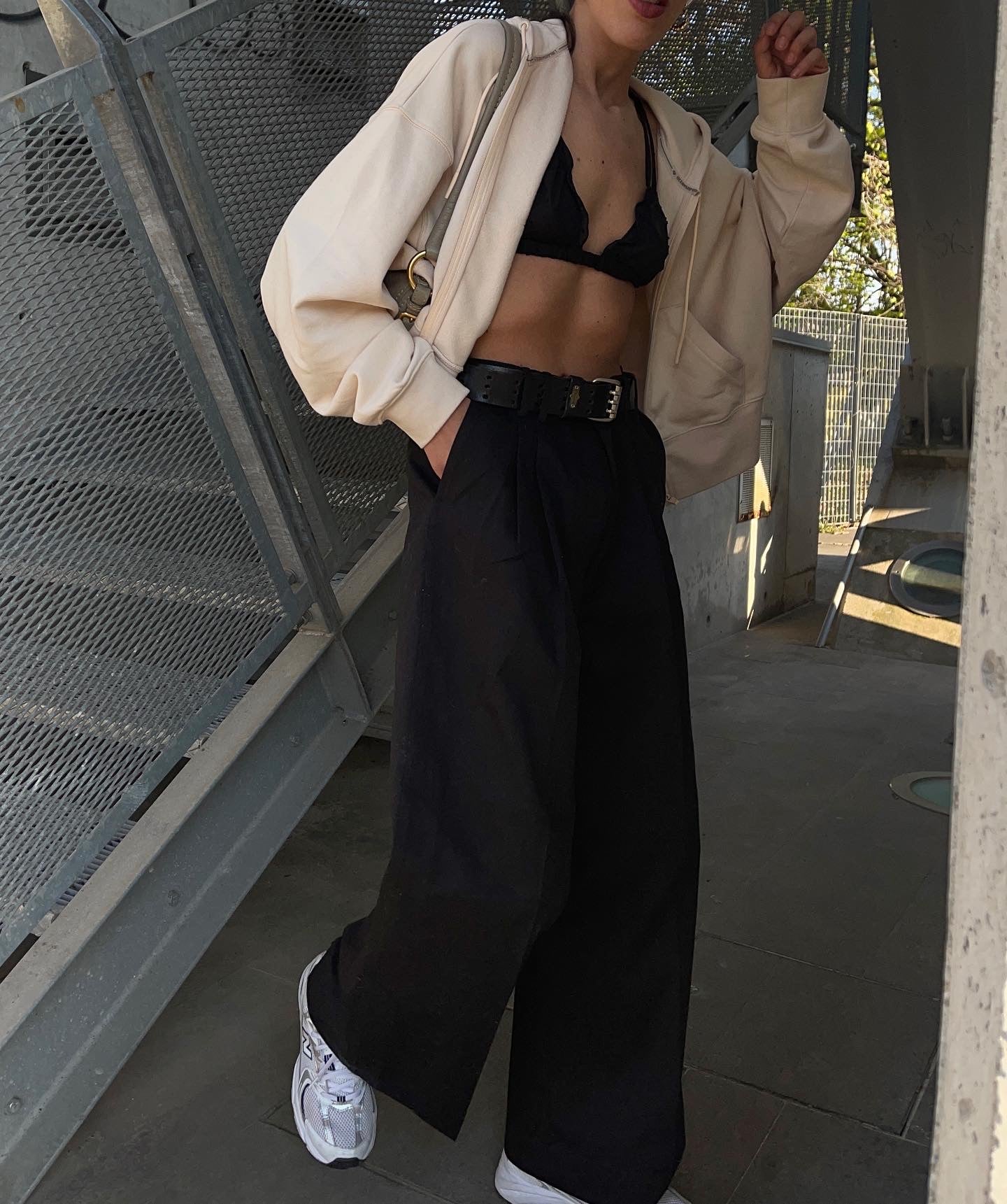 Ultra wide leg cotton trousers
