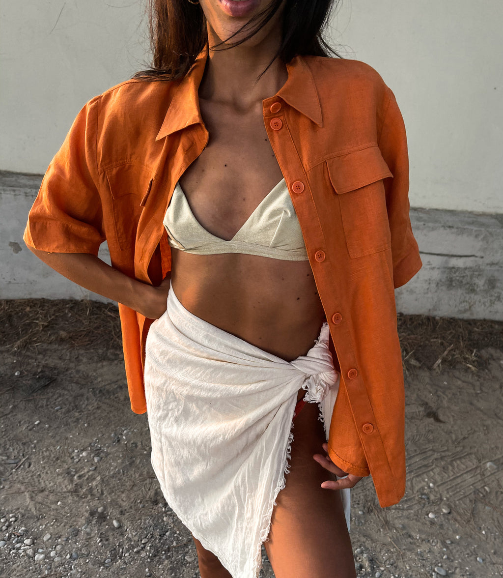 Orange boxy shirt