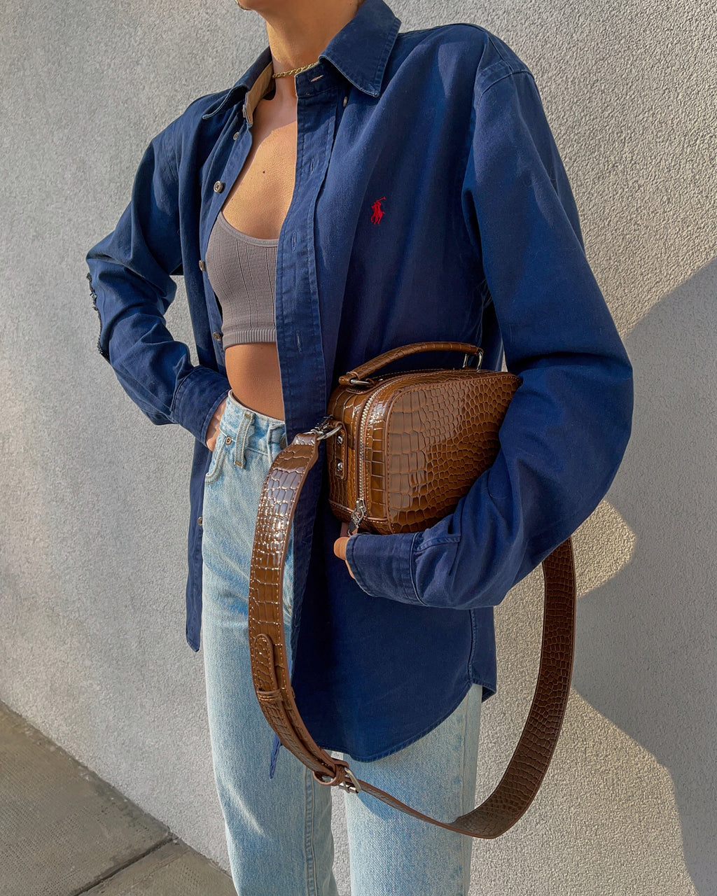 100% cotton blue  Ralph Lauren button down shirt
