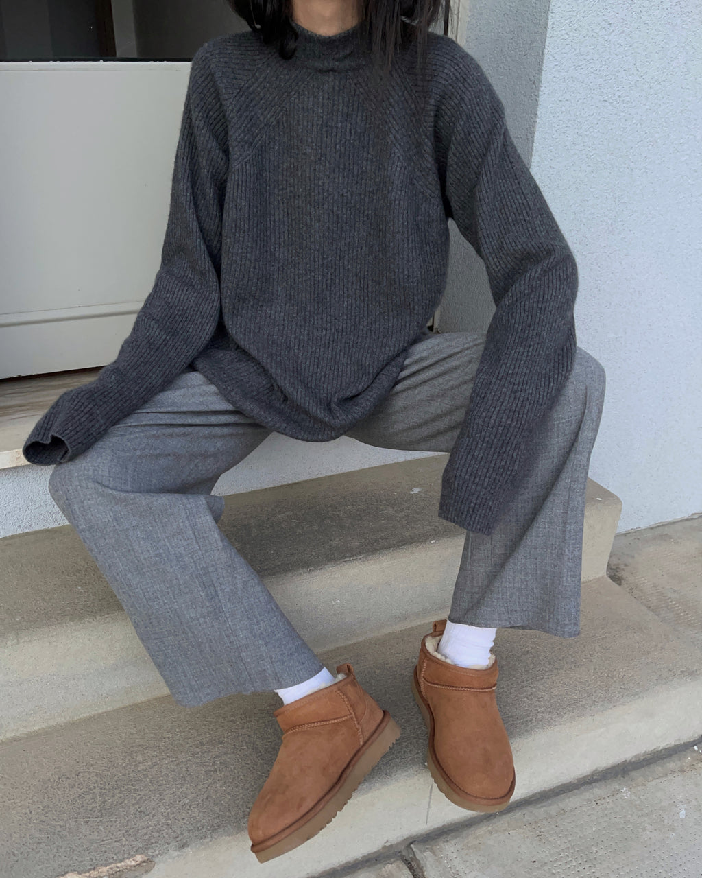 Grey wool trousers