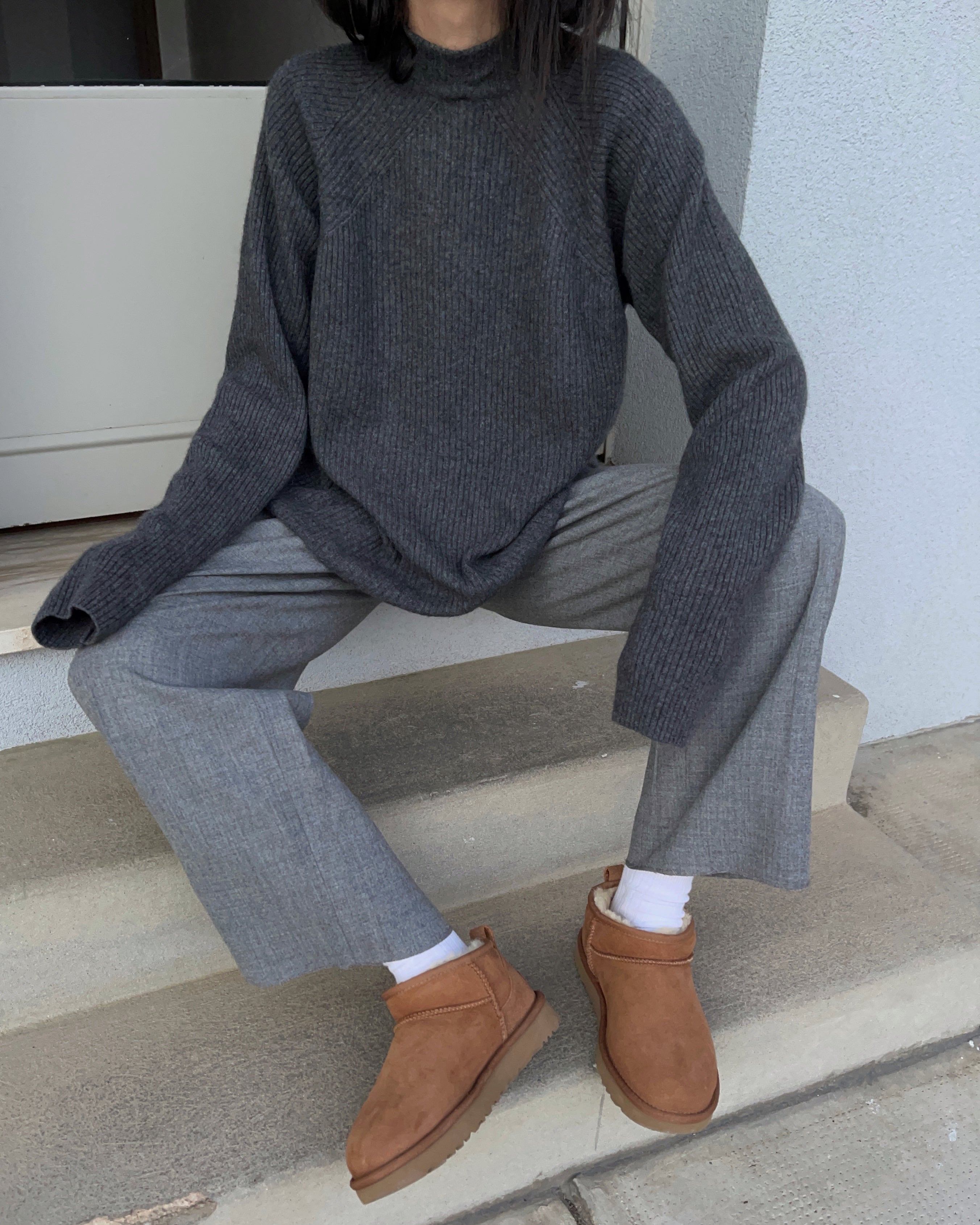 Grey wool trousers
